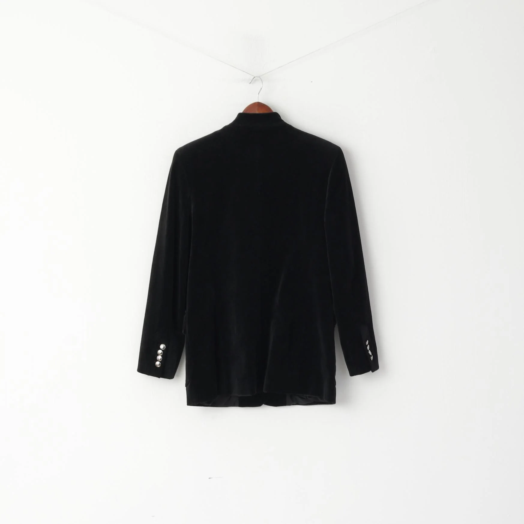 Escada Sport Women 40 M Jacket Black Corduroy Single Breasted Stand Up Collar Blazer - Image 7