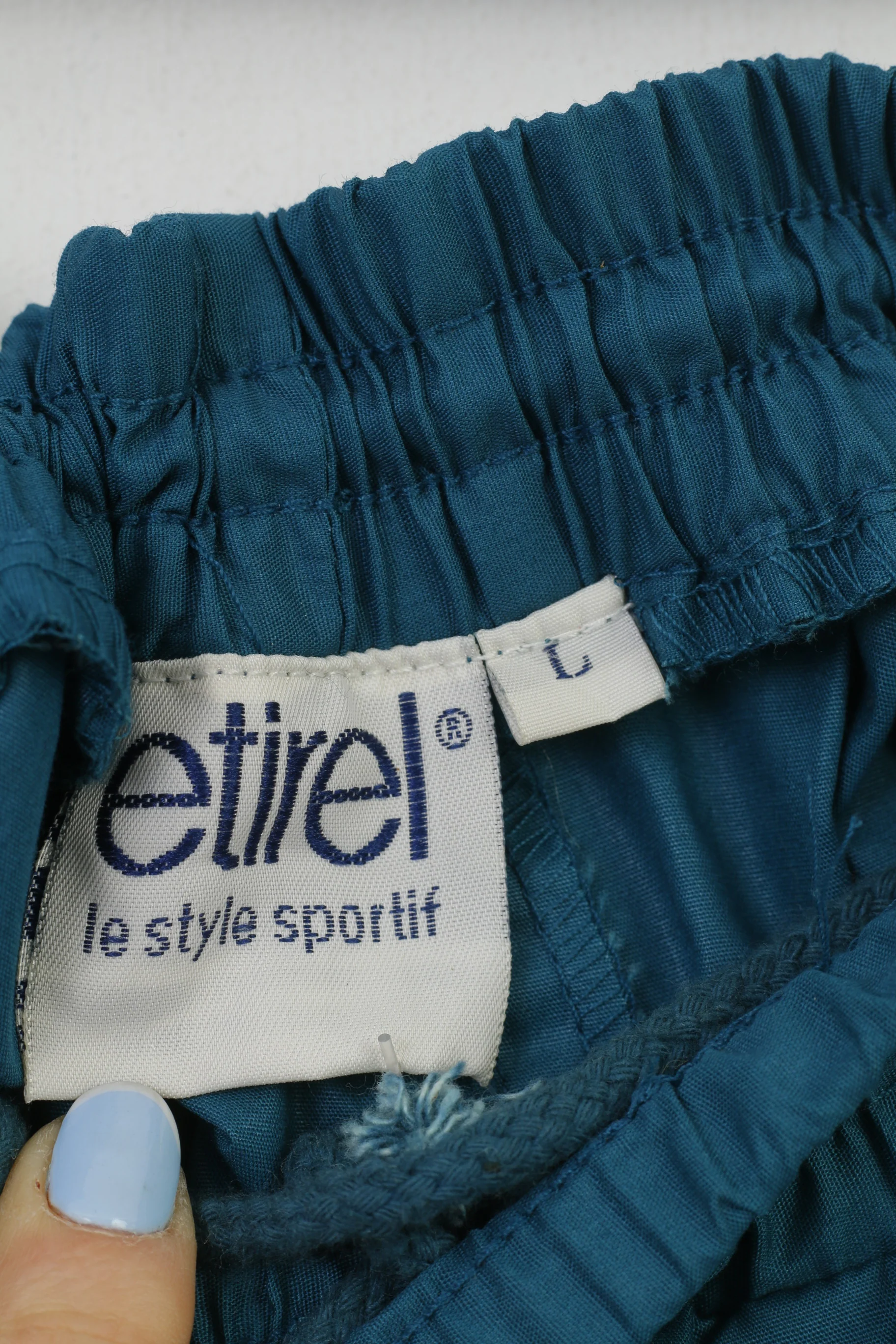Etirel Women L Sweatpants Turquoise  Sport Training Pockets Elastic Waist Pants - Image 4