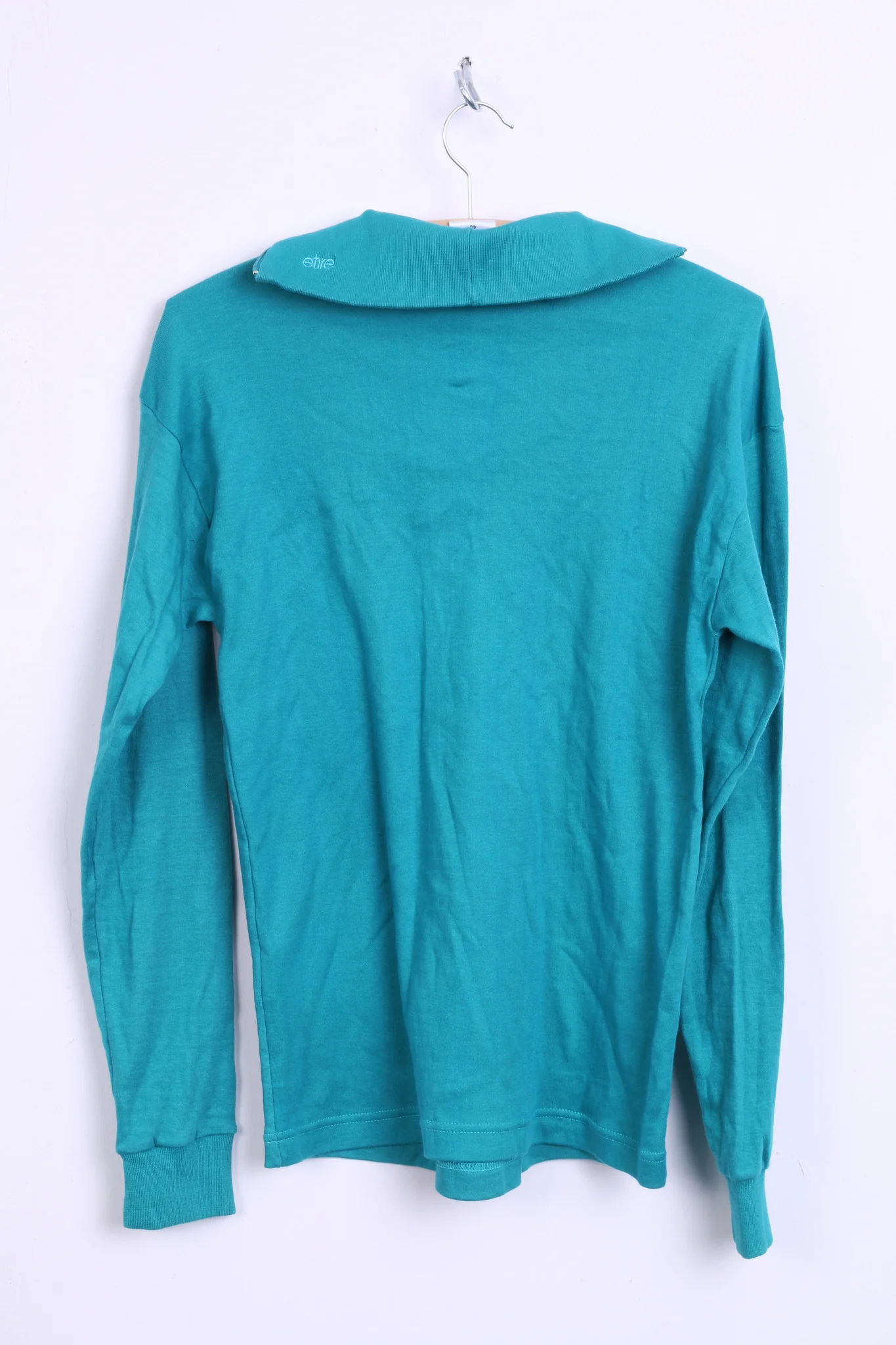 Etirel Womens 40 M/L Shirt Blouse Golf Zip Neck Cotton Sea Color - Image 6