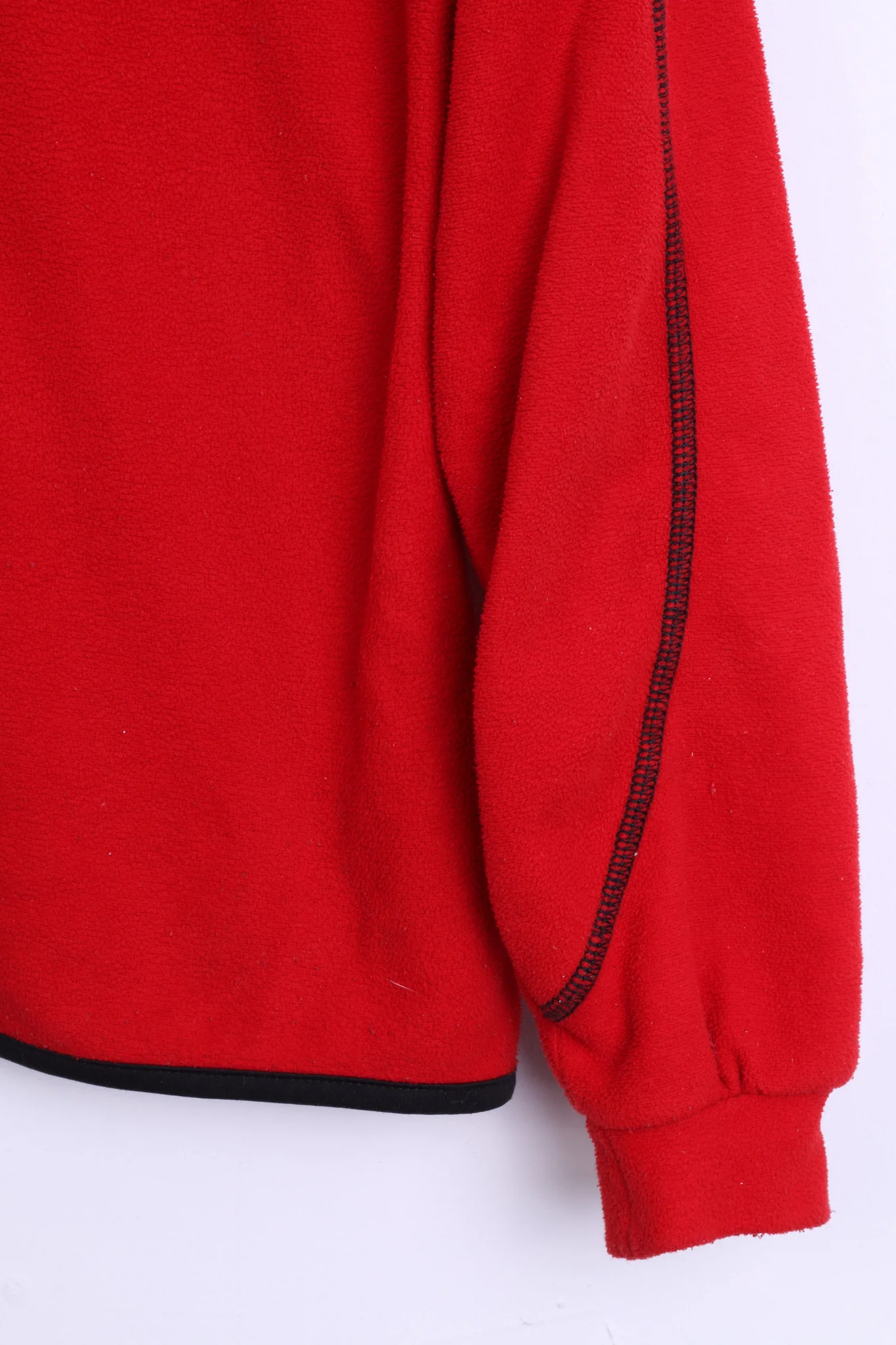Etirel Womens S/M Fleece Top Jacket Red Zip Neck Sweatshirt - Image 2