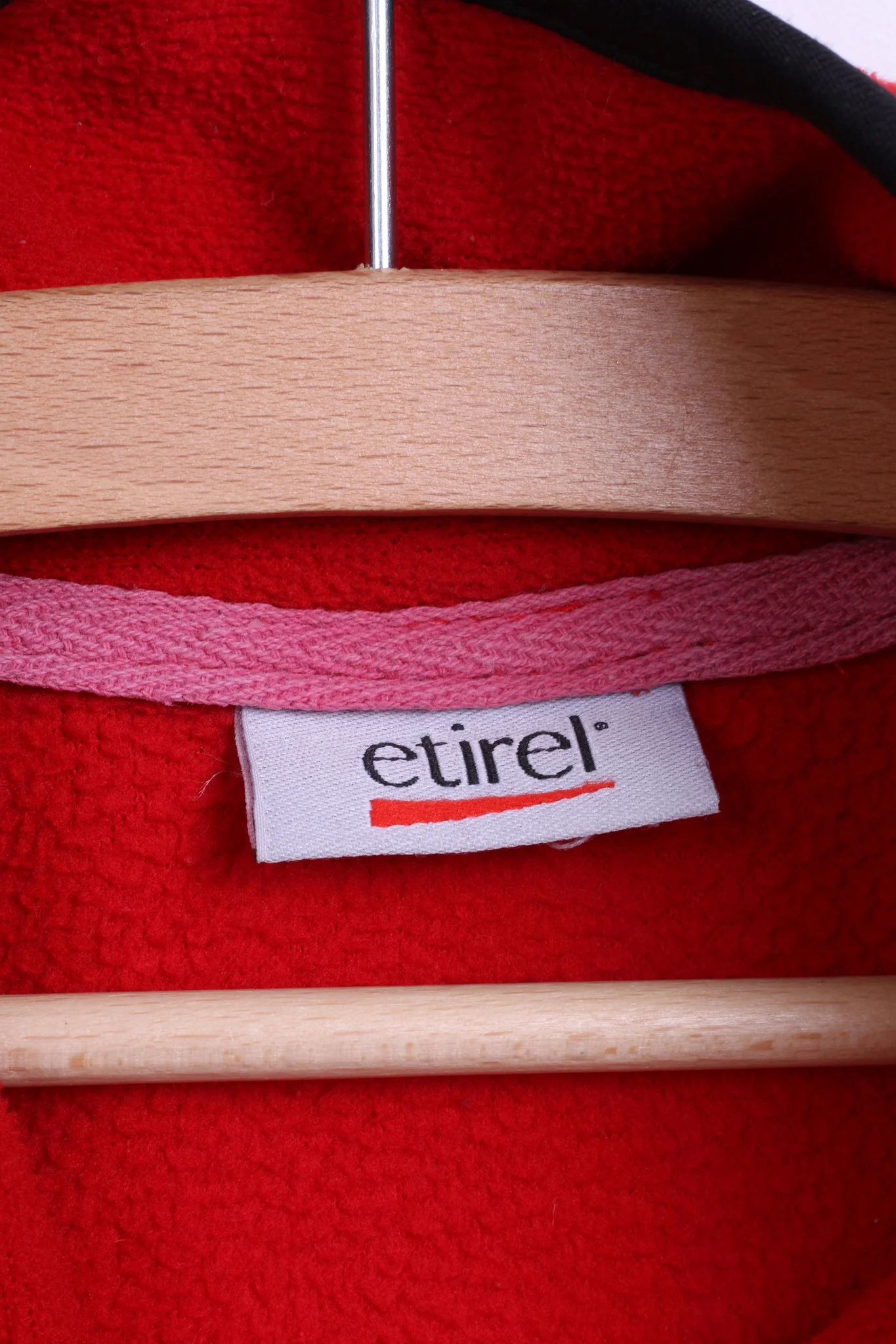 Etirel Womens S/M Fleece Top Jacket Red Zip Neck Sweatshirt - Image 5
