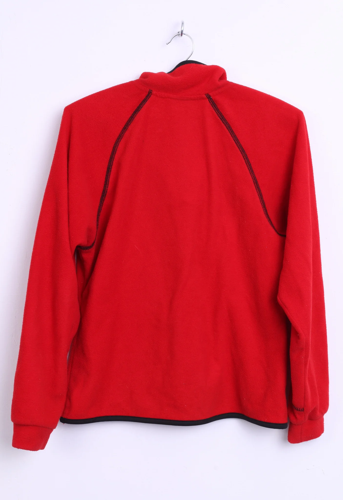 Etirel Womens S/M Fleece Top Jacket Red Zip Neck Sweatshirt - Image 6