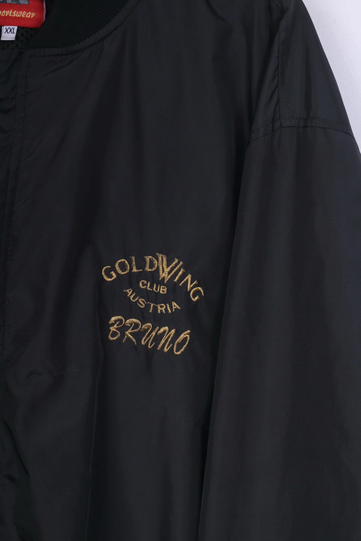 Excalibur Goldwing Club Austria Mens 2XL Bomber Jacket Black Full Zipper Sportswear Region Ost Vintage - Image 3