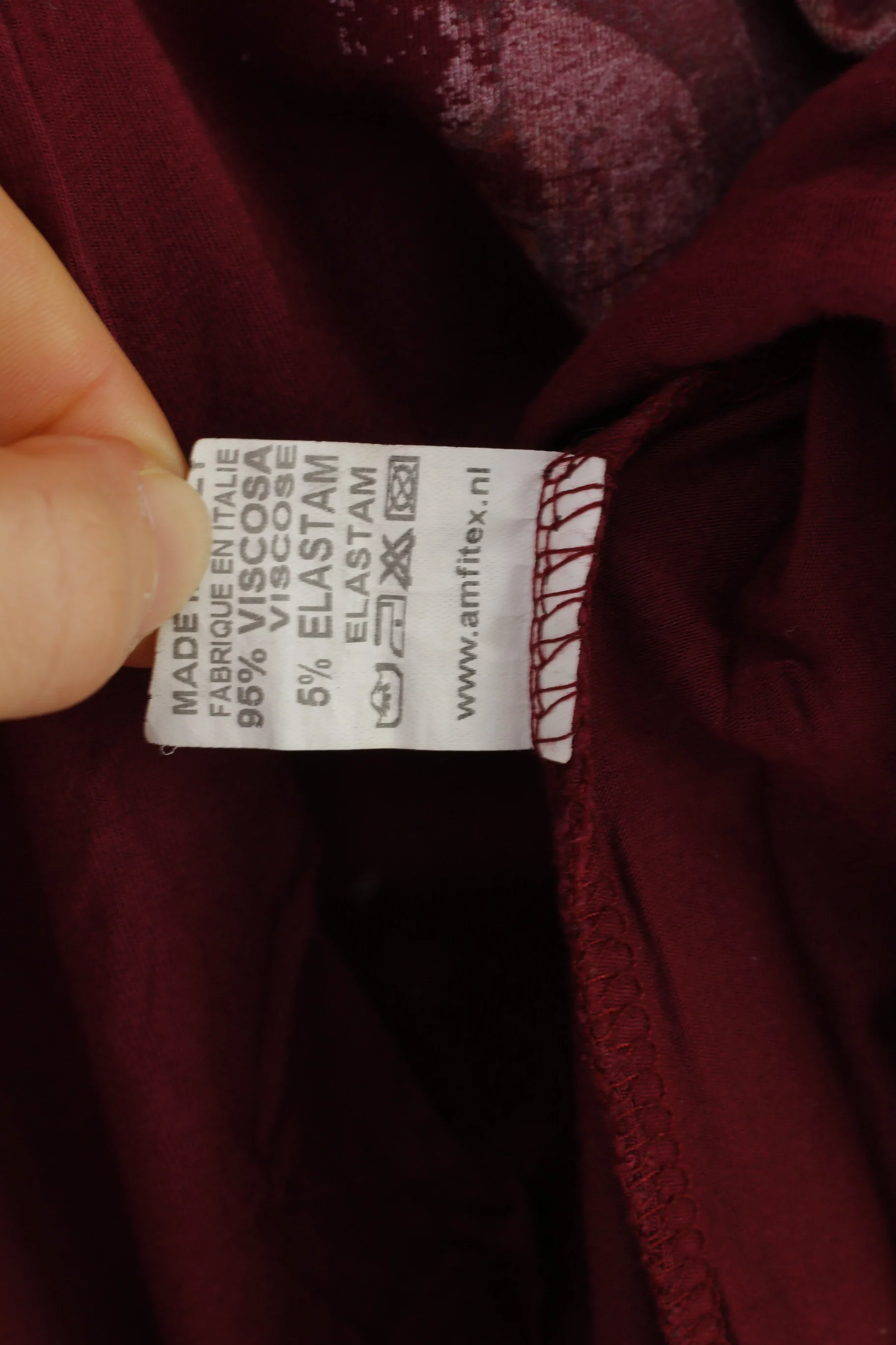 F De La Passion Women S  Shirt Long Sleeve Maroon Purple Elastic Crew Neck Graphic Top - Image 5