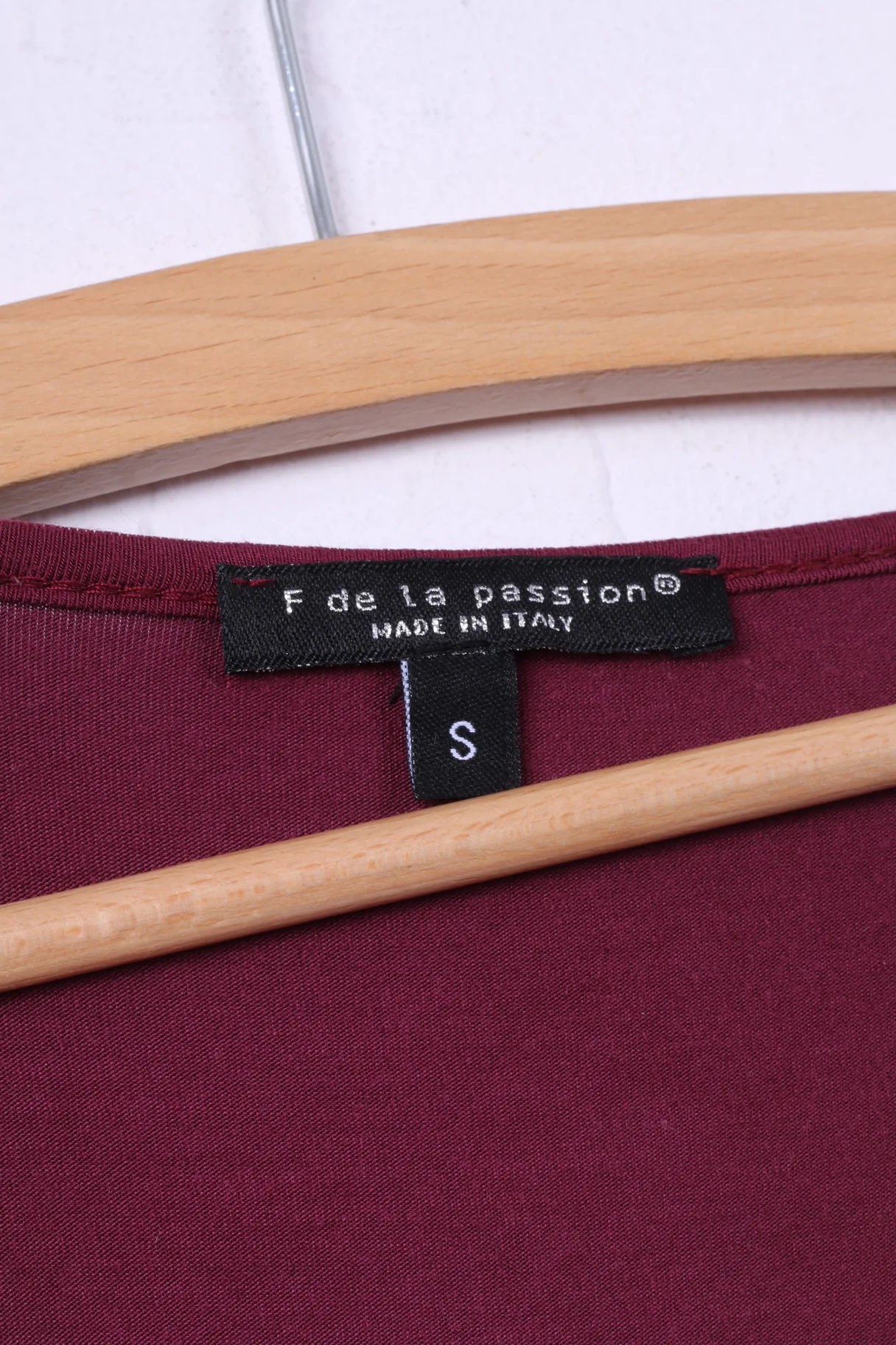 F de la passion Womens S Graphic Shirt Long Sleeve Maroon Crew Neck Top - Image 3