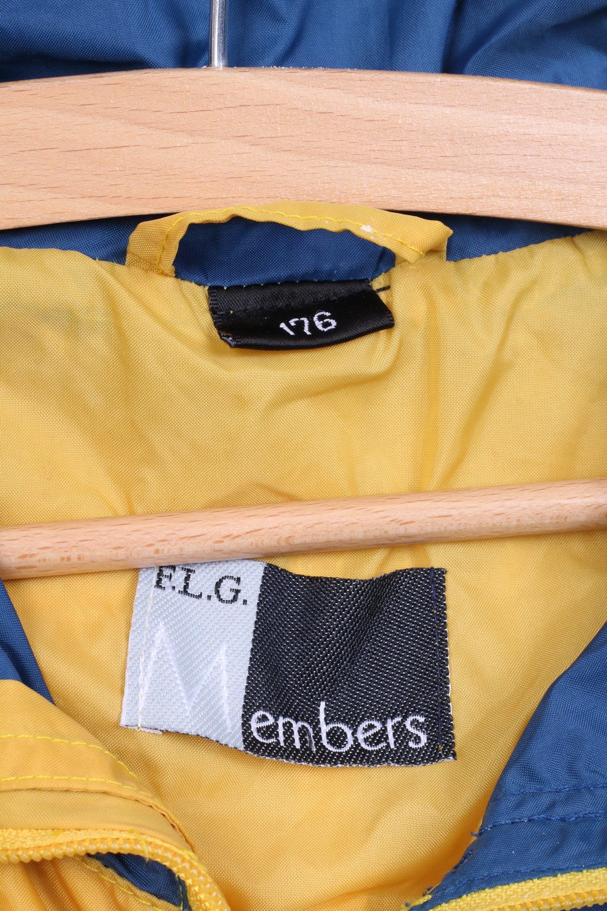F.L.G. Members Boys 176 Lightweight Jacket Yellow Full Zipper Hooded Nylon Waterproof - Image 4