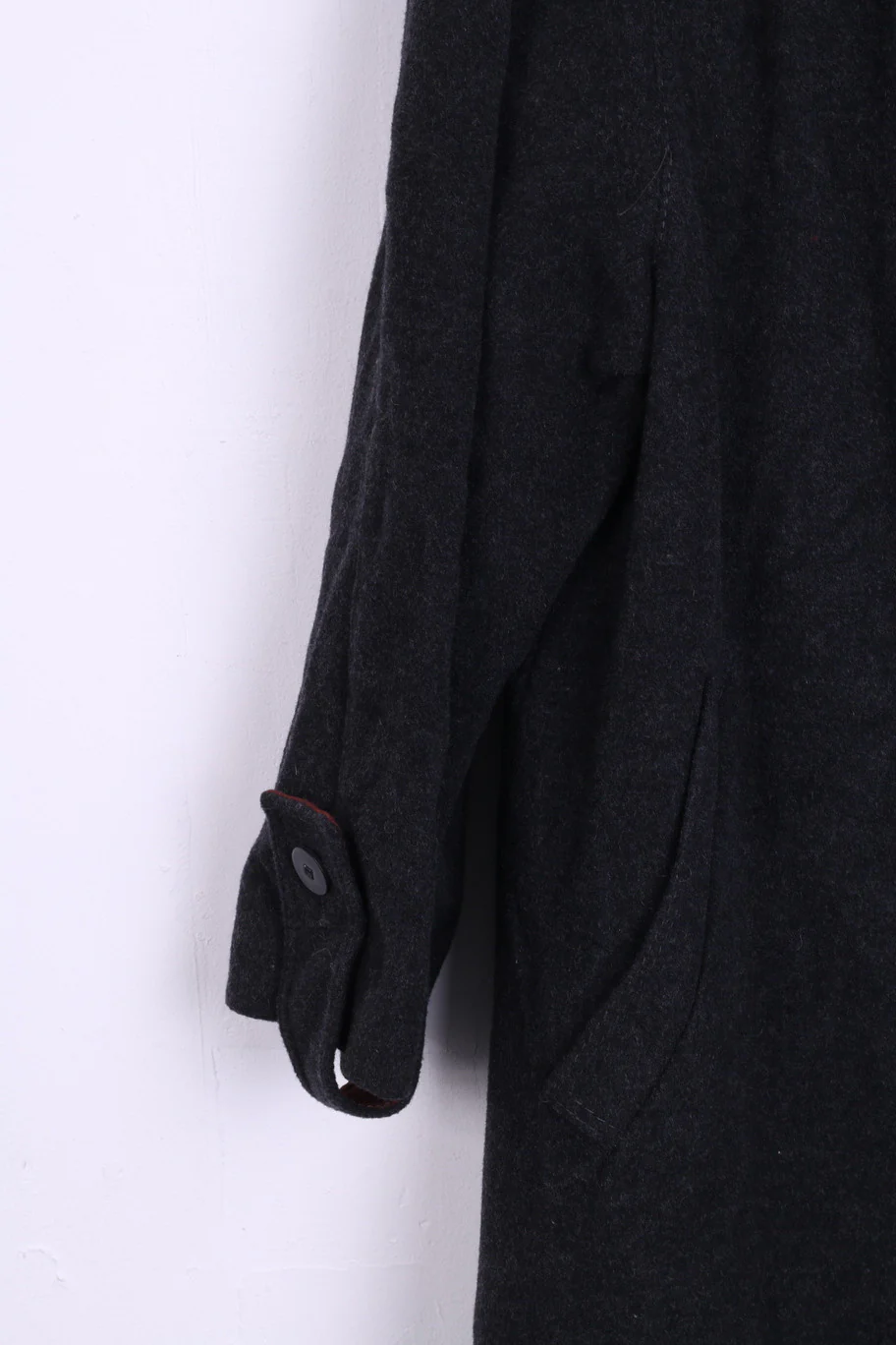 Fashion Collection International Womens 21 L Coat Wool Grey Single Breasted Vintage - Image 2