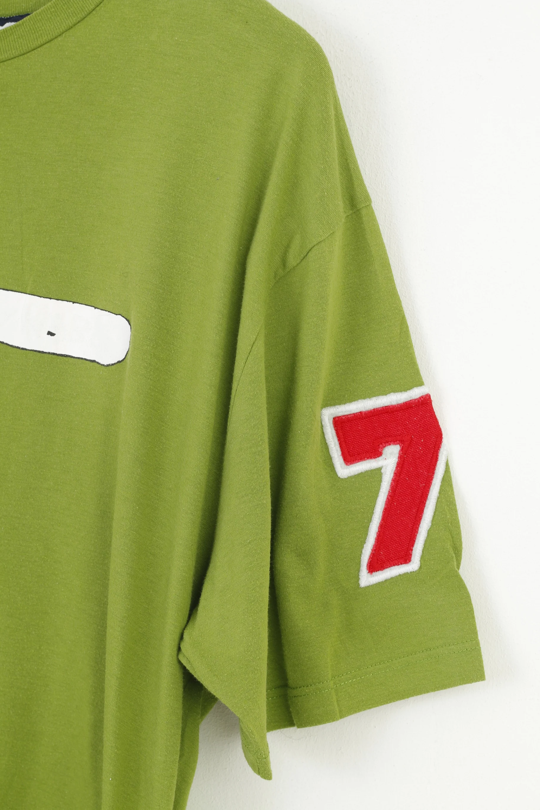 FC Seventy Two Men L T- Shirt Green Vintage Cotton Graphic 72 Classic Crew Neck Top - Image 3
