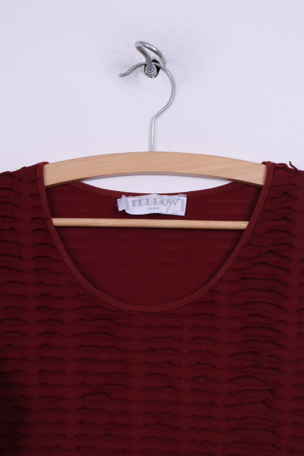 Fellow Womens M Shirt Long Sleeve Maroon Motia Crew Neck Vintage - Image 2
