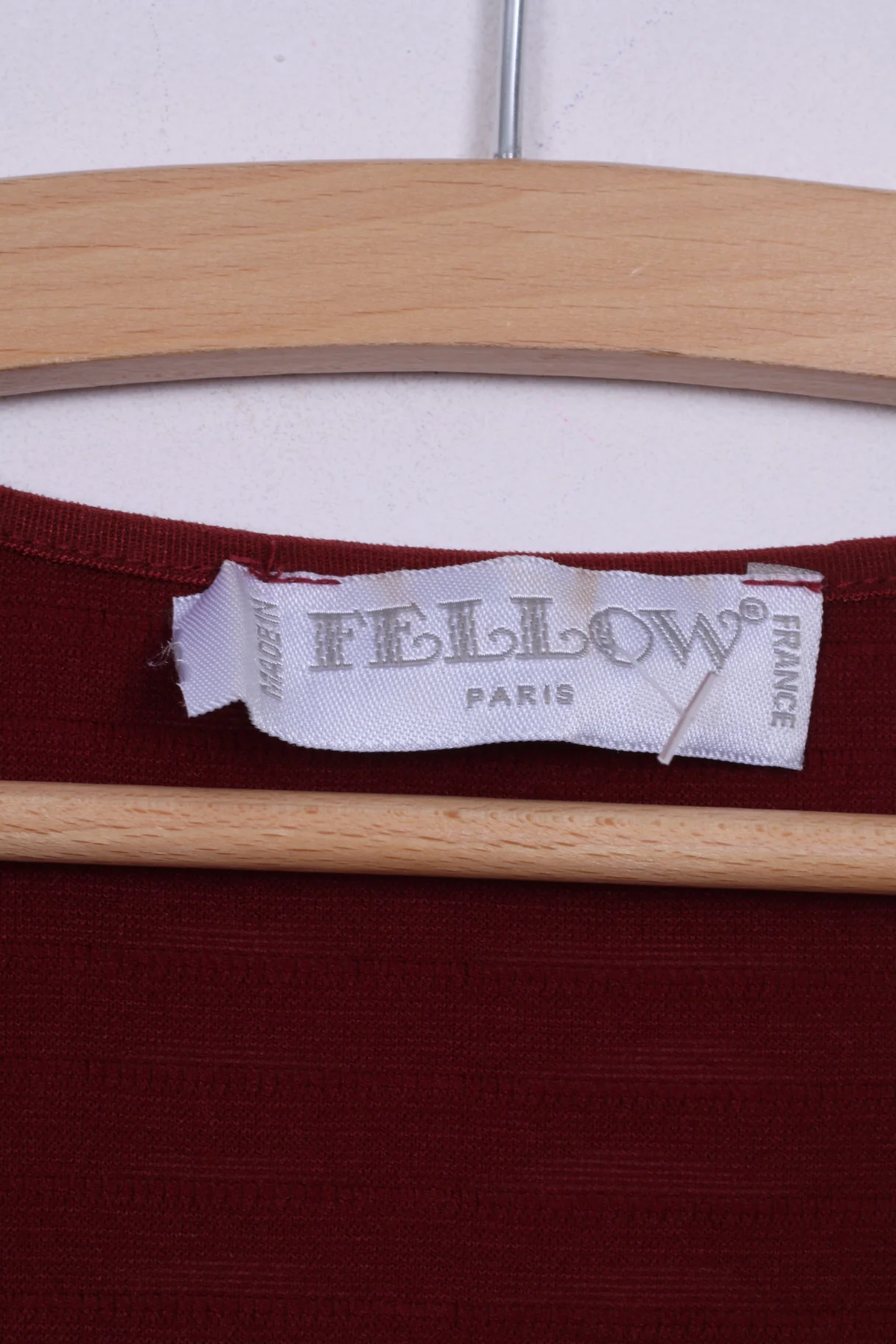 Fellow Womens M Shirt Long Sleeve Maroon Motia Crew Neck Vintage - Image 3