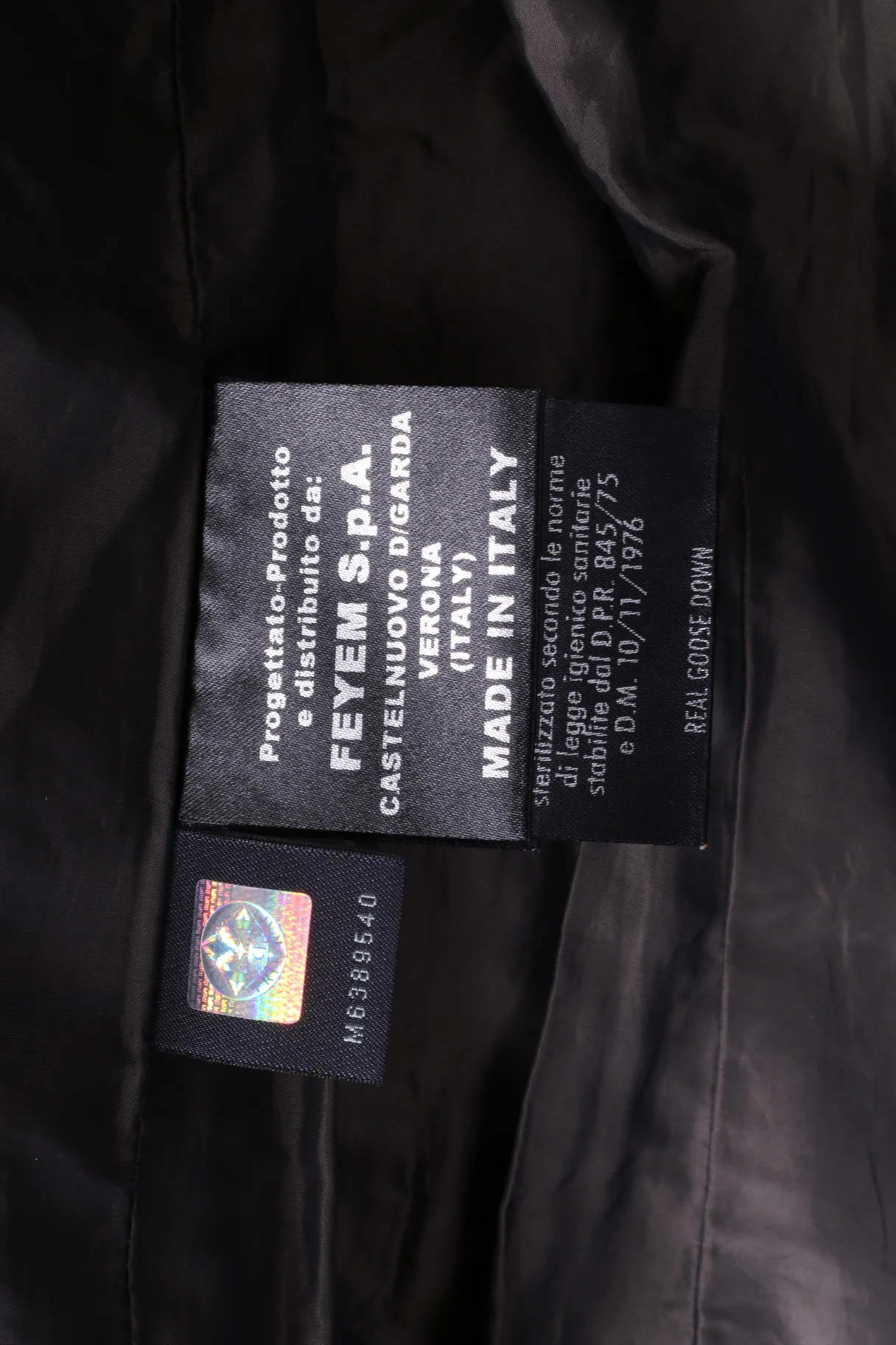 Feyem Women M (S) Down Jacket Black Long Full Zipper Quilted Made in Italy - Image 10