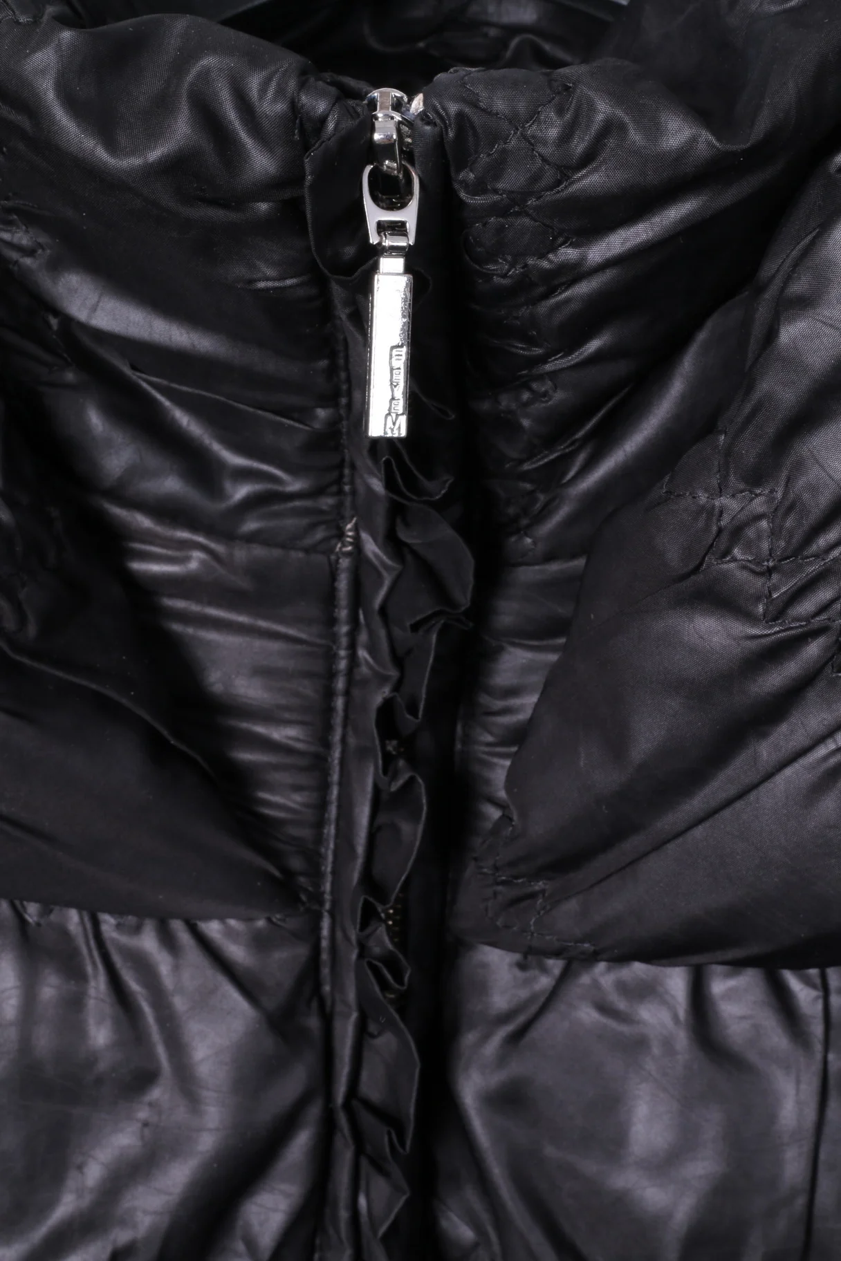 Feyem Women M (S) Down Jacket Black Long Full Zipper Quilted Made in Italy - Image 6