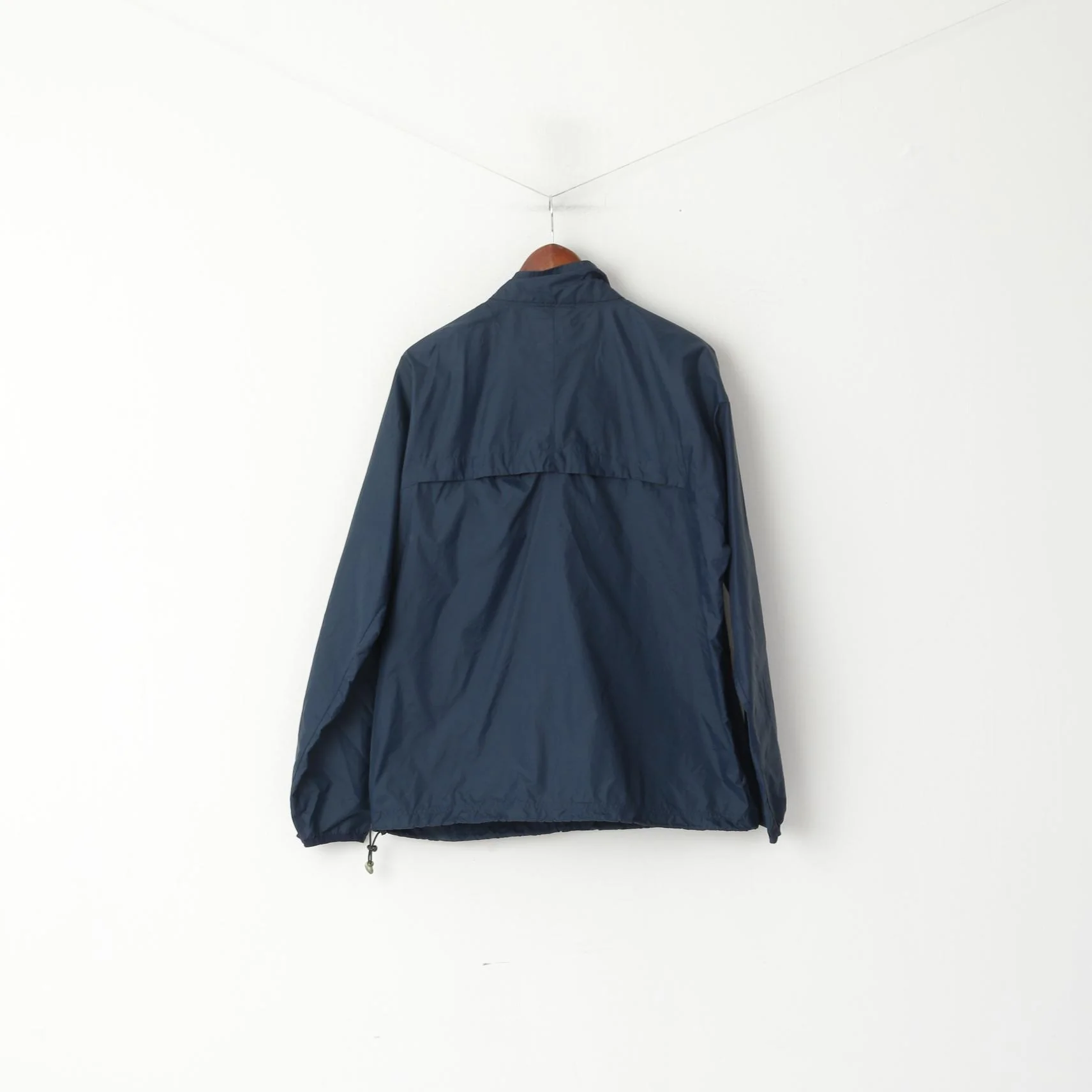 Fila Men L Jacket Navy Nylon Waterproof Vintage Full Zipper Sportswear Top - Image 7