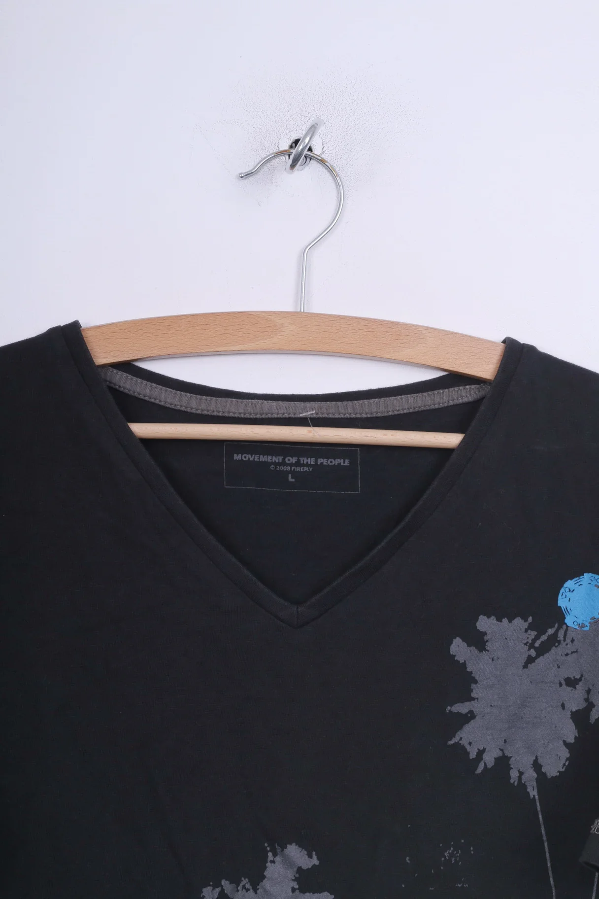 Firefly Movement of the People Mens L Graphic Shirt V Neck Black - Image 2