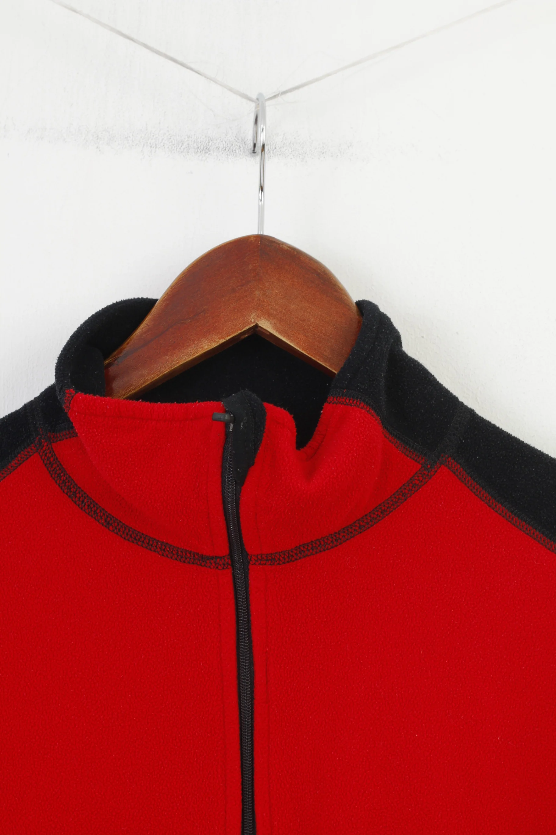 Fjallraven Boy 10 Age Fleece Zip Neck Red Collar Sports Vintage Top - Image 2