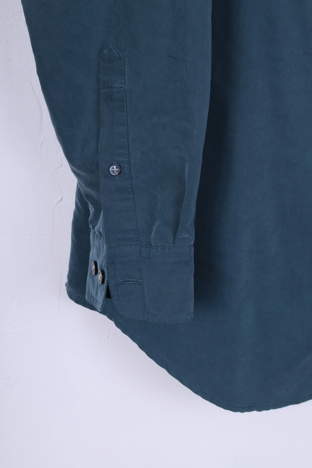 Florentino London Mens M Casual Shirt Dark Green Long Sleeve Vintage - Image 3