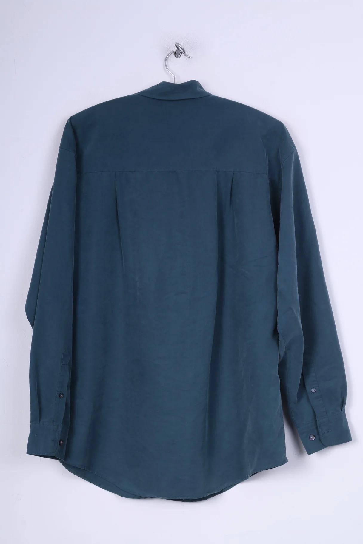 Florentino London Mens M Casual Shirt Dark Green Long Sleeve Vintage - Image 6