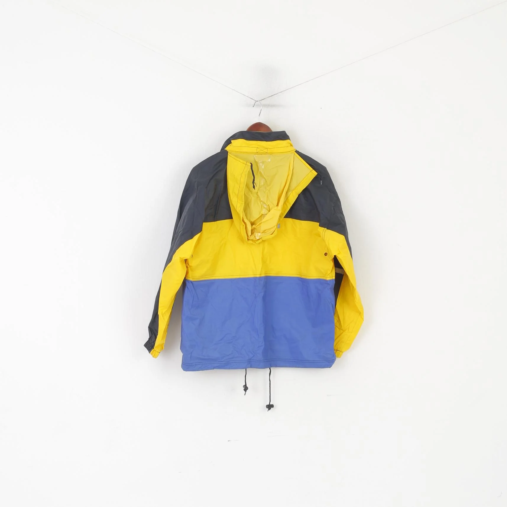 Formicula Boys 164 Jacket Blue Yellow Nylon Waterproof Hooded Reflective Top - Image 6