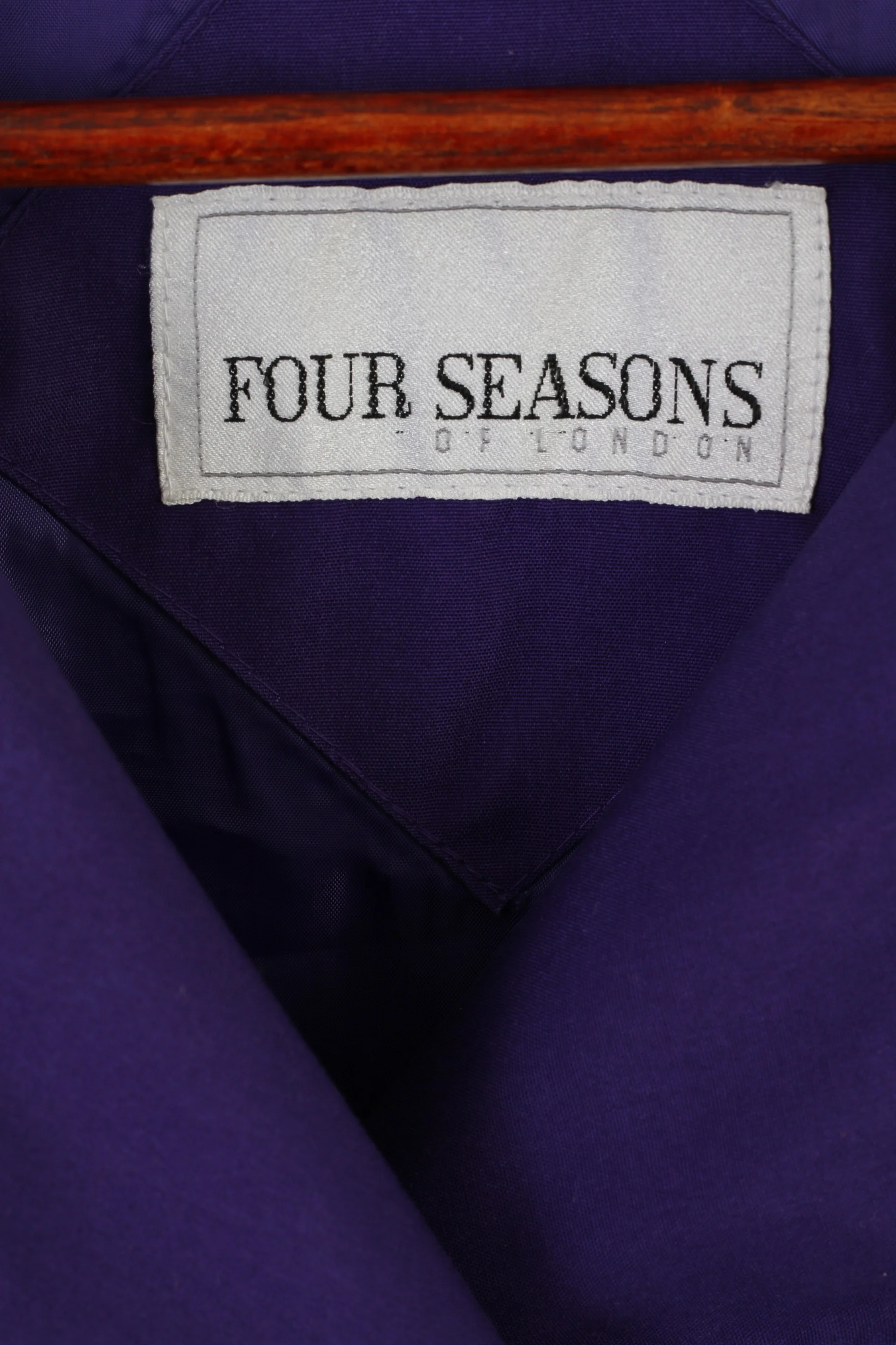 Four Seasons Of London Women 10 38 M Jacket Purple Cotton Padded Shoulder Pads Top - Image 4
