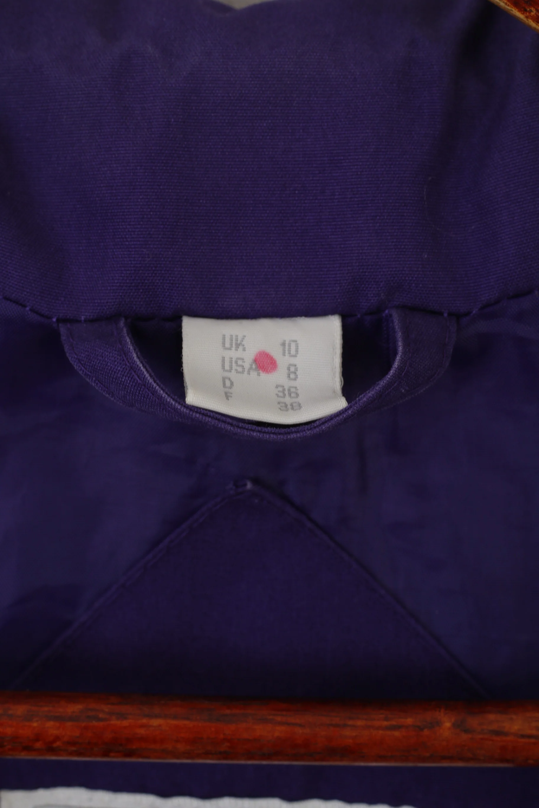 Four Seasons Of London Women 10 38 M Jacket Purple Cotton Padded Shoulder Pads Top - Image 5