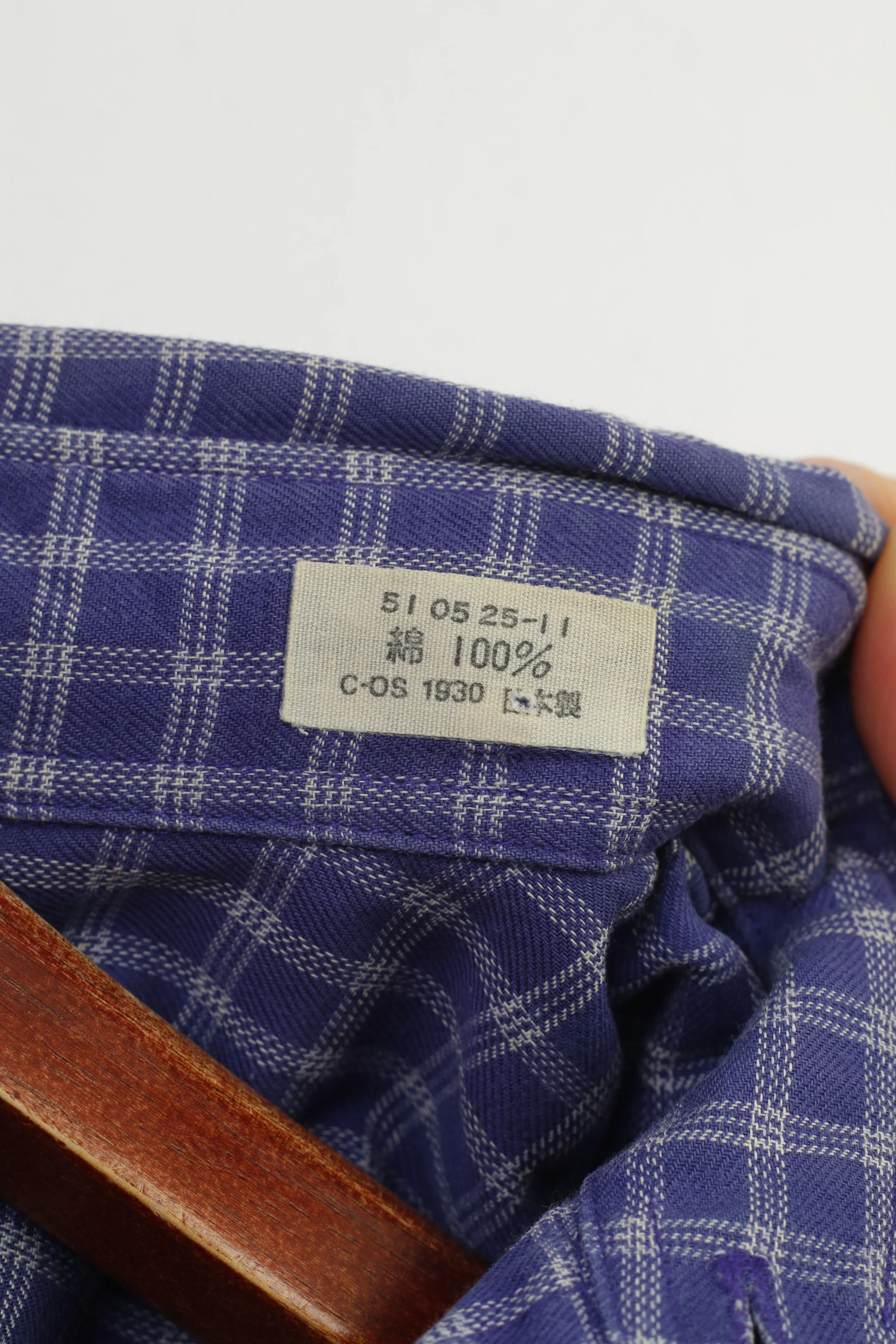 Francis Lai Men S Casual Shirt Checkered Buttons Down Collar Long Sleeve Navy Top - Image 5