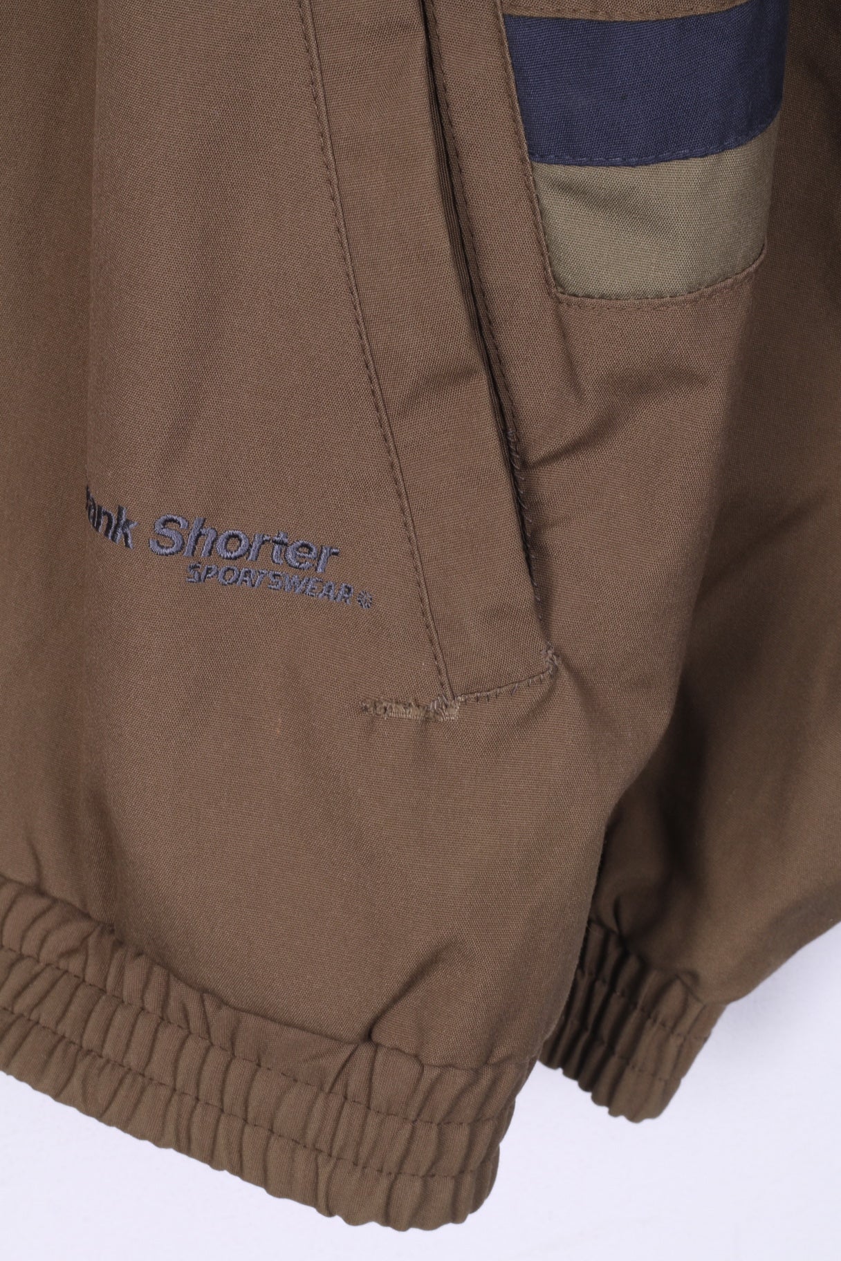 Frank Shorter Mens L Jacket Lightweight Full Zipper Khaki Sportswear Raglan Sleeve Two Pocket - Image 3