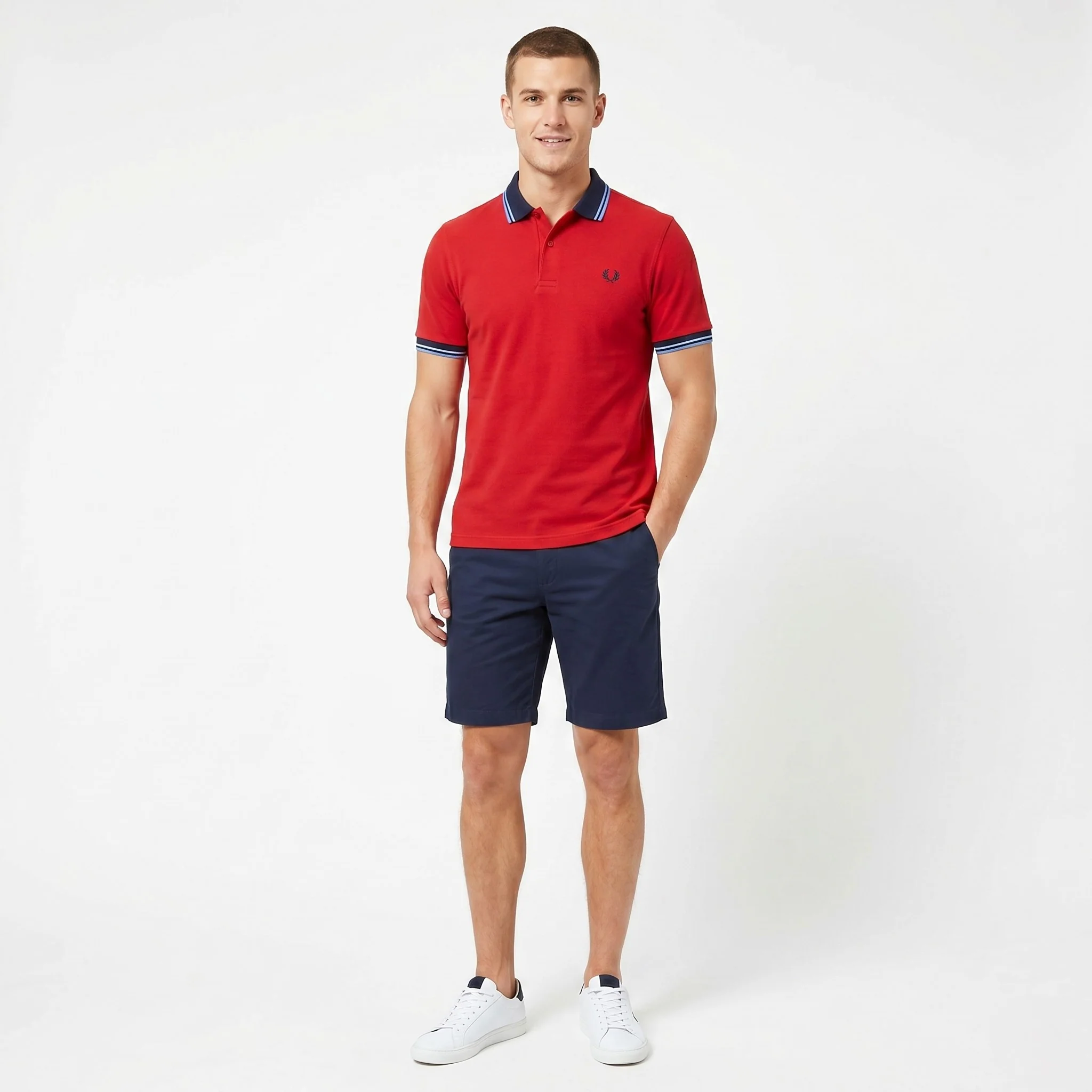 Fred Perry Men 38 (M) Polo Shirt Red Short Sleeve Special Edition Cotton Collar England Top