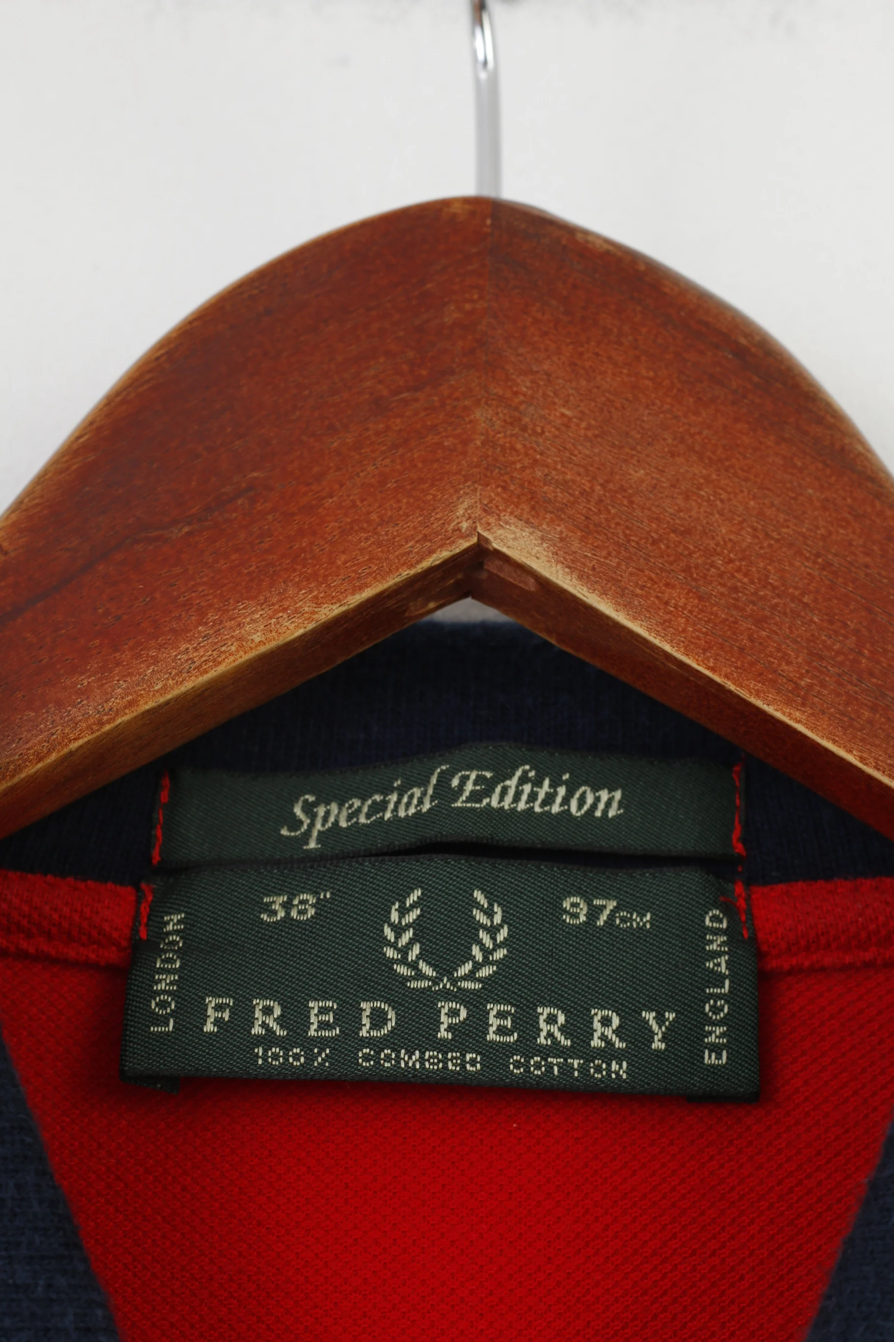 Fred Perry Men 38 (M) Polo Shirt Red Short Sleeve Special Edition Cotton Collar England Top - Image 6