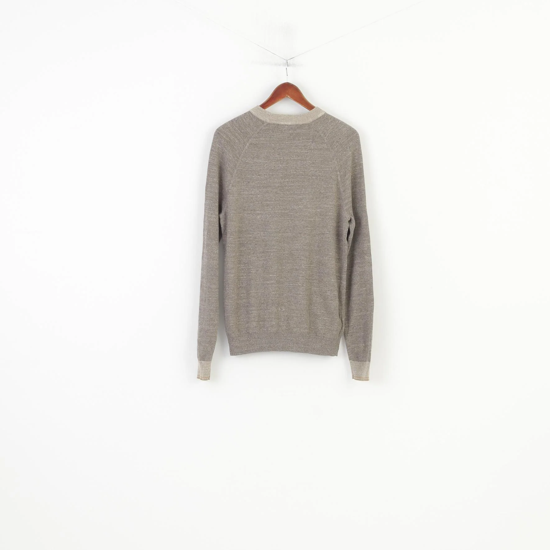 Fred Perry Men S Jumper Brown Crew Neck Logo Cotton Classic Vintage Sweater - Image 8