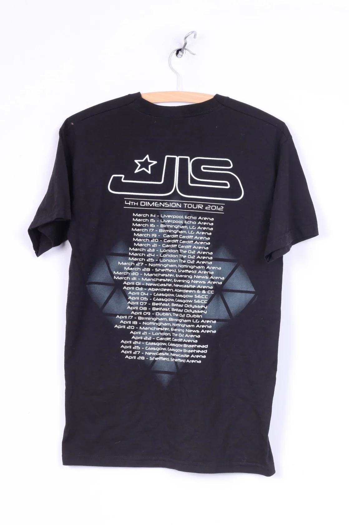 Fruit Of the Loom JLS Mens S T- Shirt Graphic Music Band Black Cotton 4th Dimension Tour 2012 - Image 4