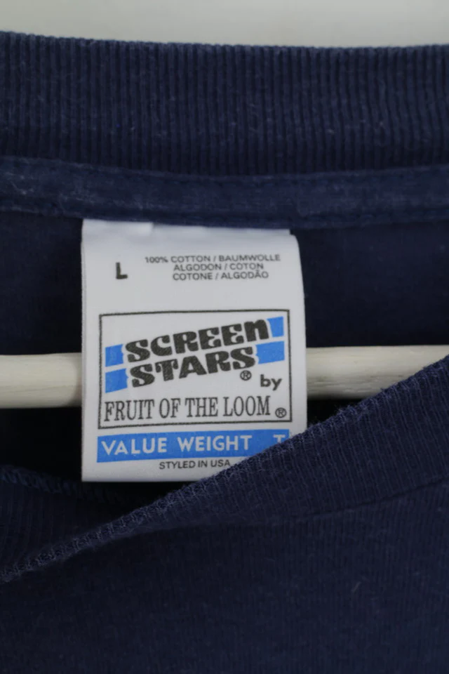 Fruit Of The Loom Mens L T-Shirt Navy Cotton Graphic Tweety Warner Bros 1997 - Image 5