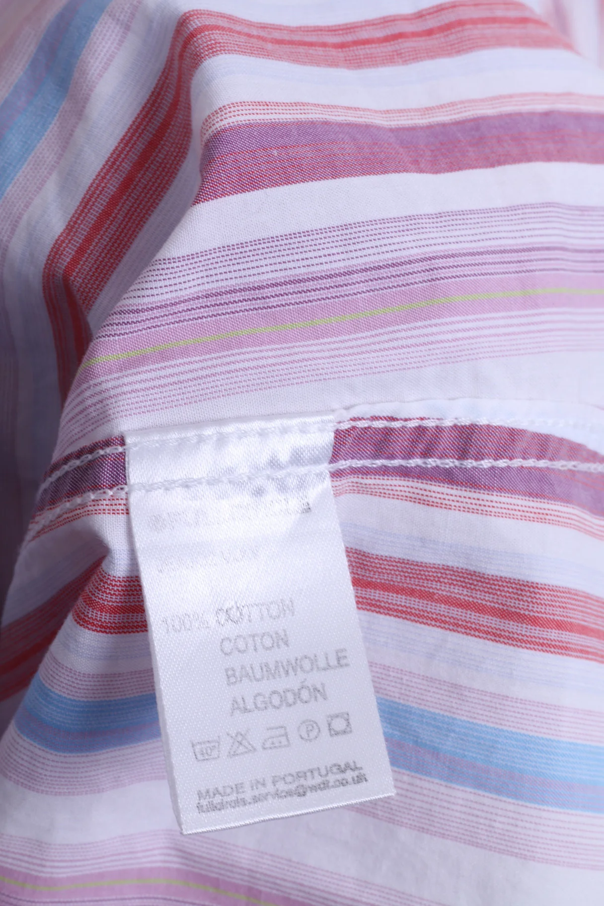 FULLCIRCLE Mens XL Casual Shirt Pink Striped Cotton Standard - Image 5