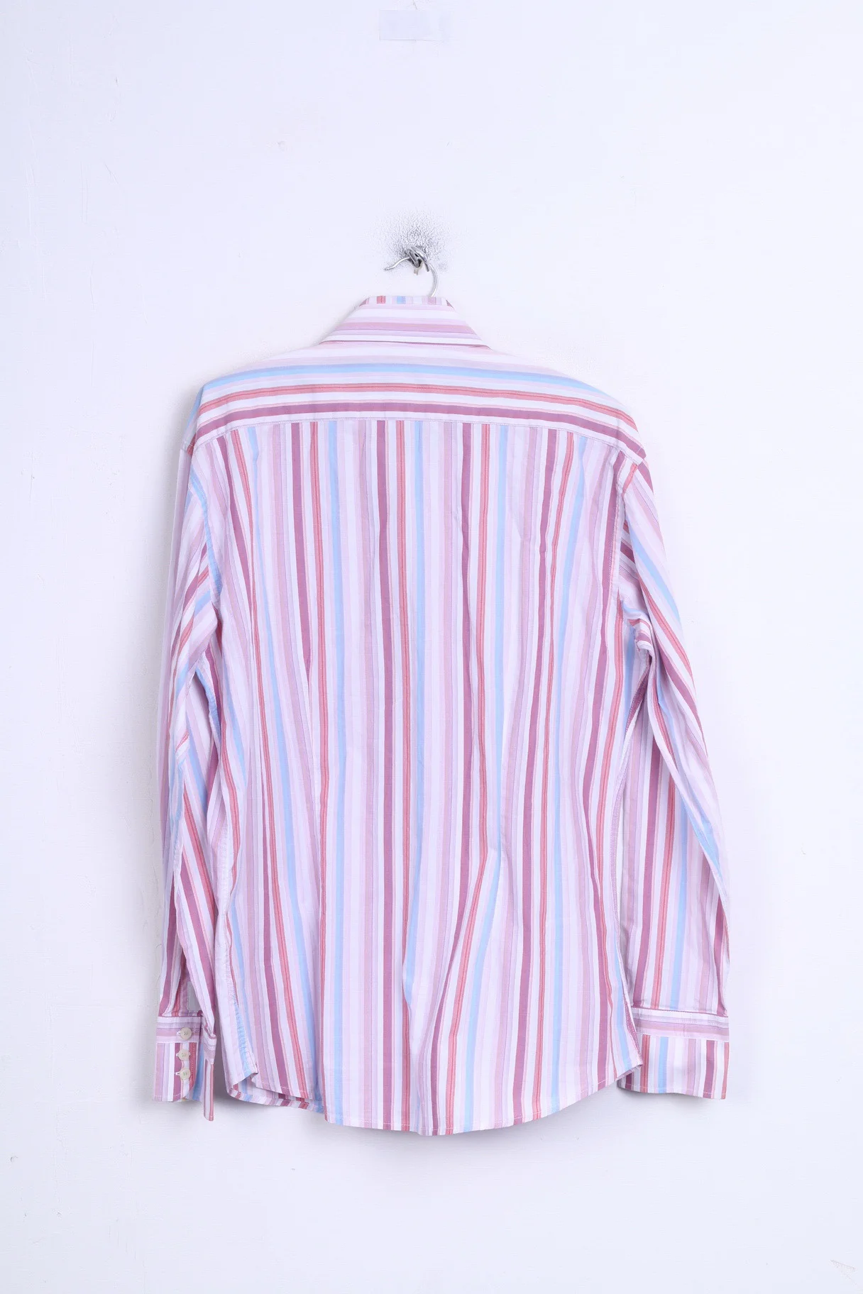 FULLCIRCLE Mens XL Casual Shirt Pink Striped Cotton Standard - Image 6