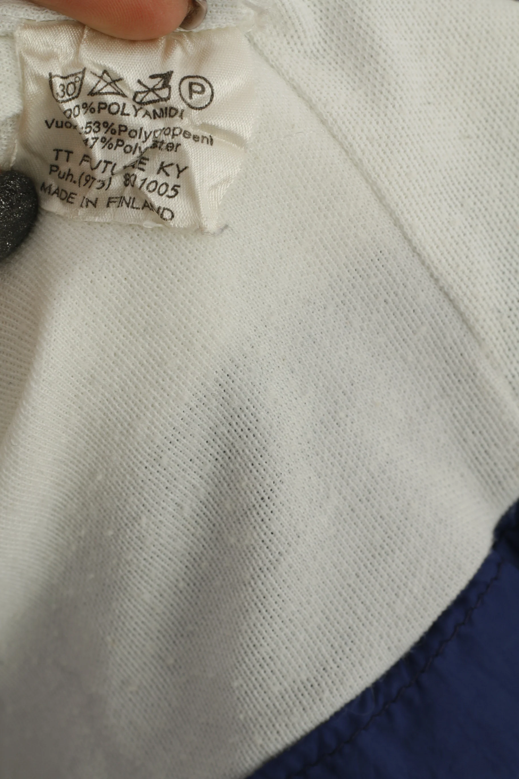 Future Men L (M) Pullover Jacket Navy Vintage 90s Sportswear Zip Neck Ski Team Top - Image 5