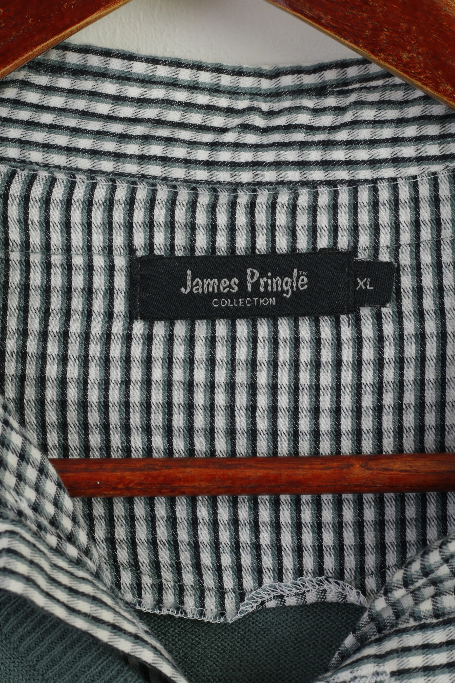 James Pringle Men XL Jumper Green Acrylic Soft Collared Classic Plain Sweater - Image 4