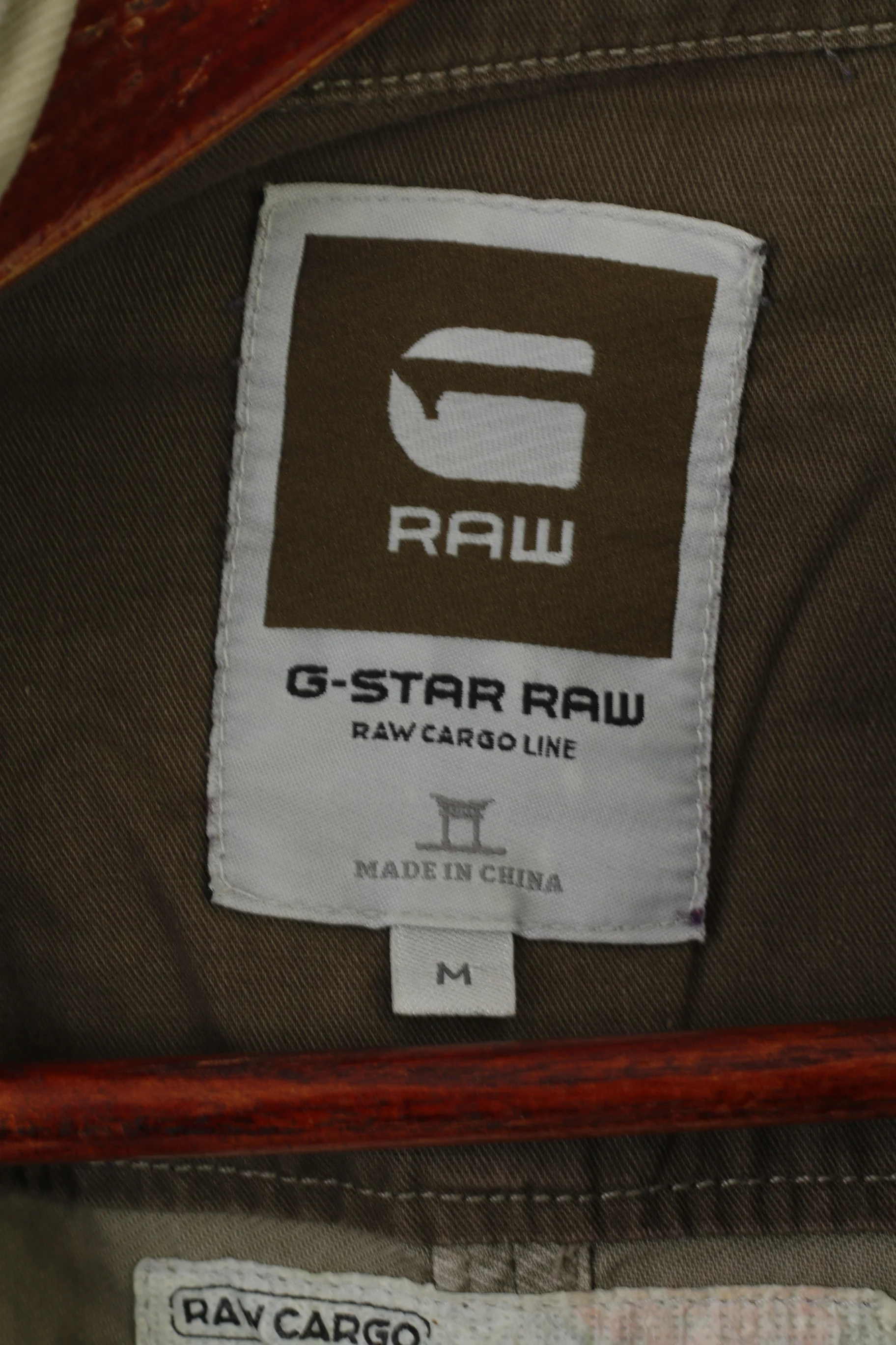 G-Star Raw Men M Casual Shirt Khaki Cotton Military Snap Pockets Cargo Line Top - Image 4