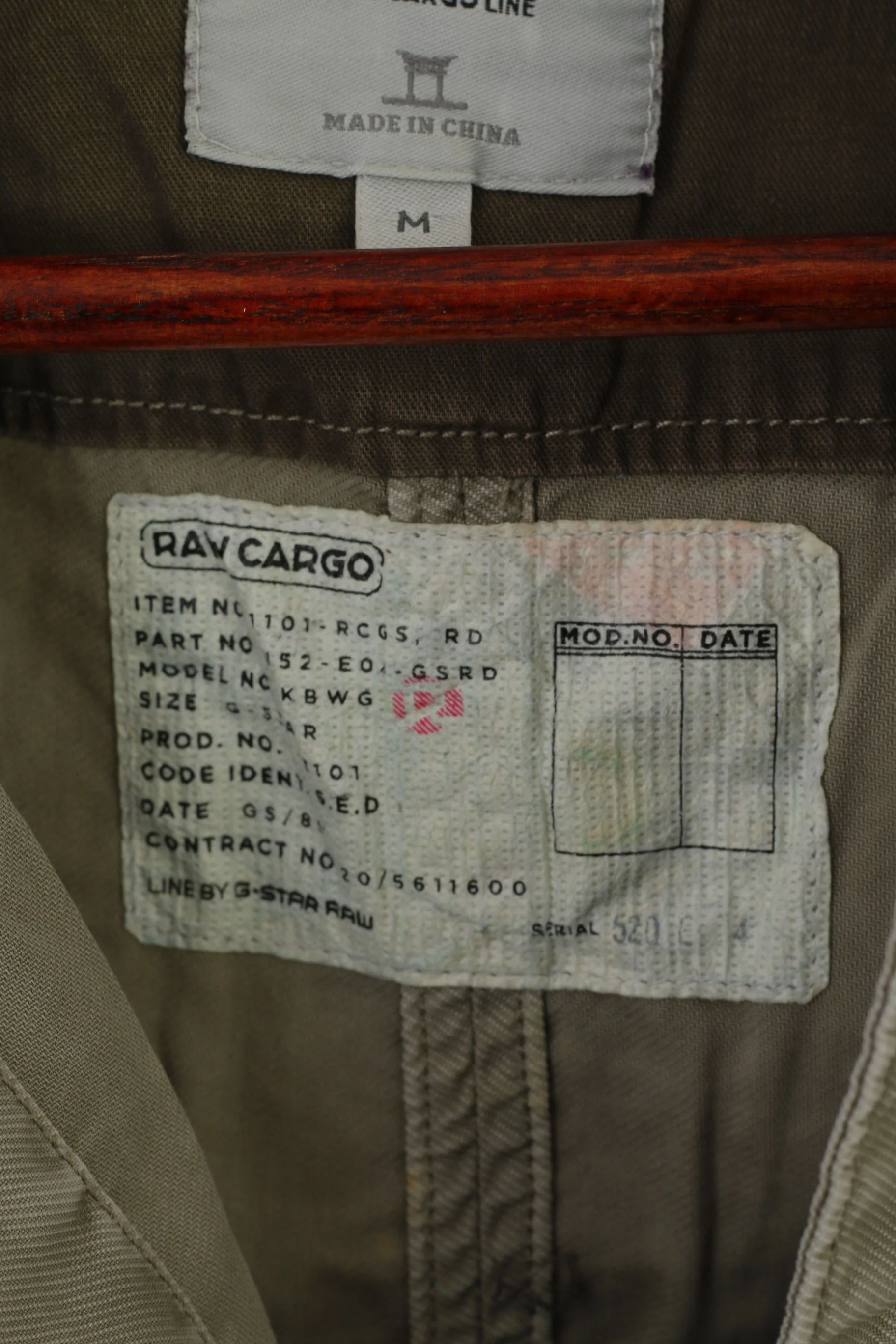 G-Star Raw Men M Casual Shirt Khaki Cotton Military Snap Pockets Cargo Line Top - Image 5