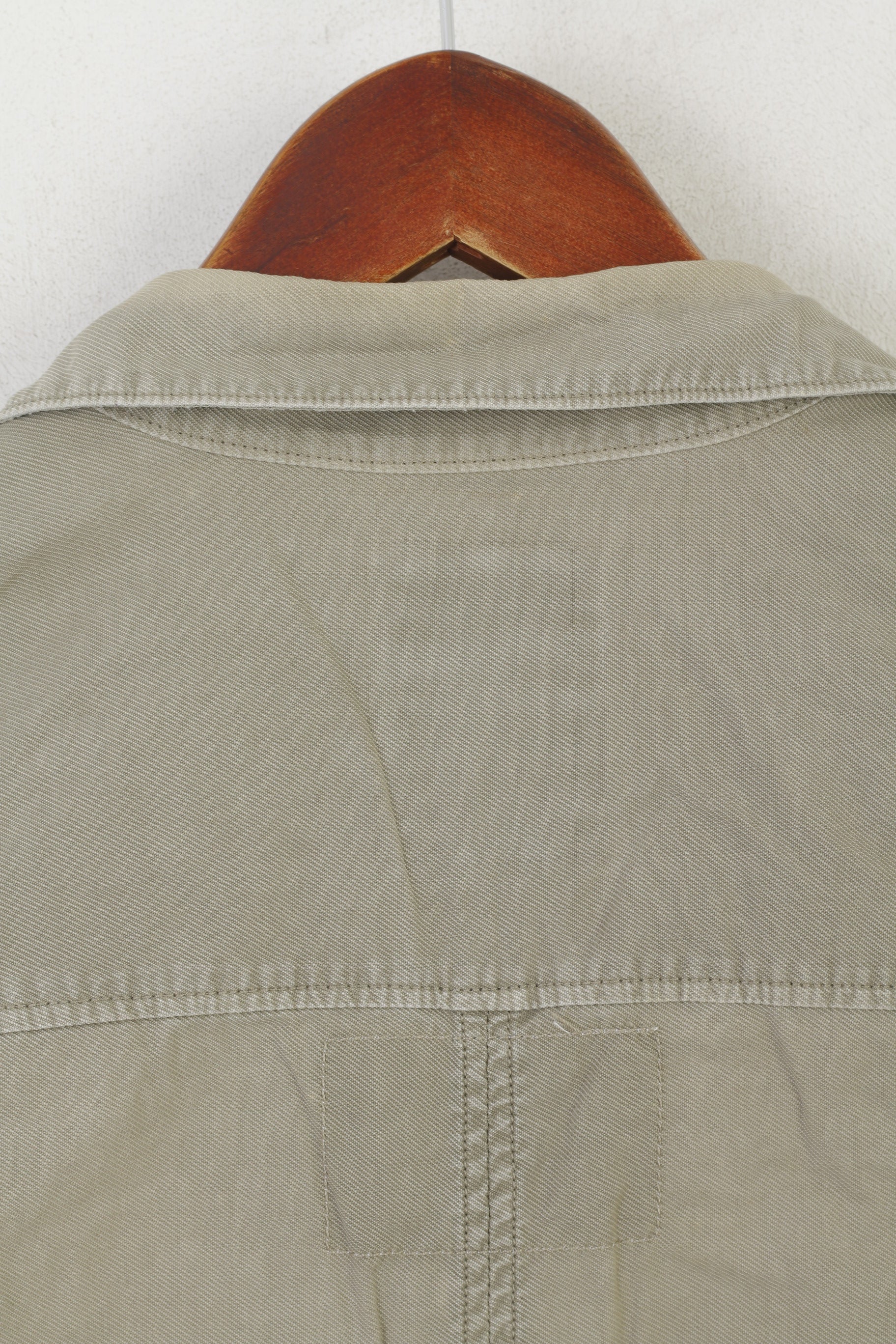G-Star Raw Men M Casual Shirt Khaki Cotton Military Snap Pockets Cargo Line Top - Image 7