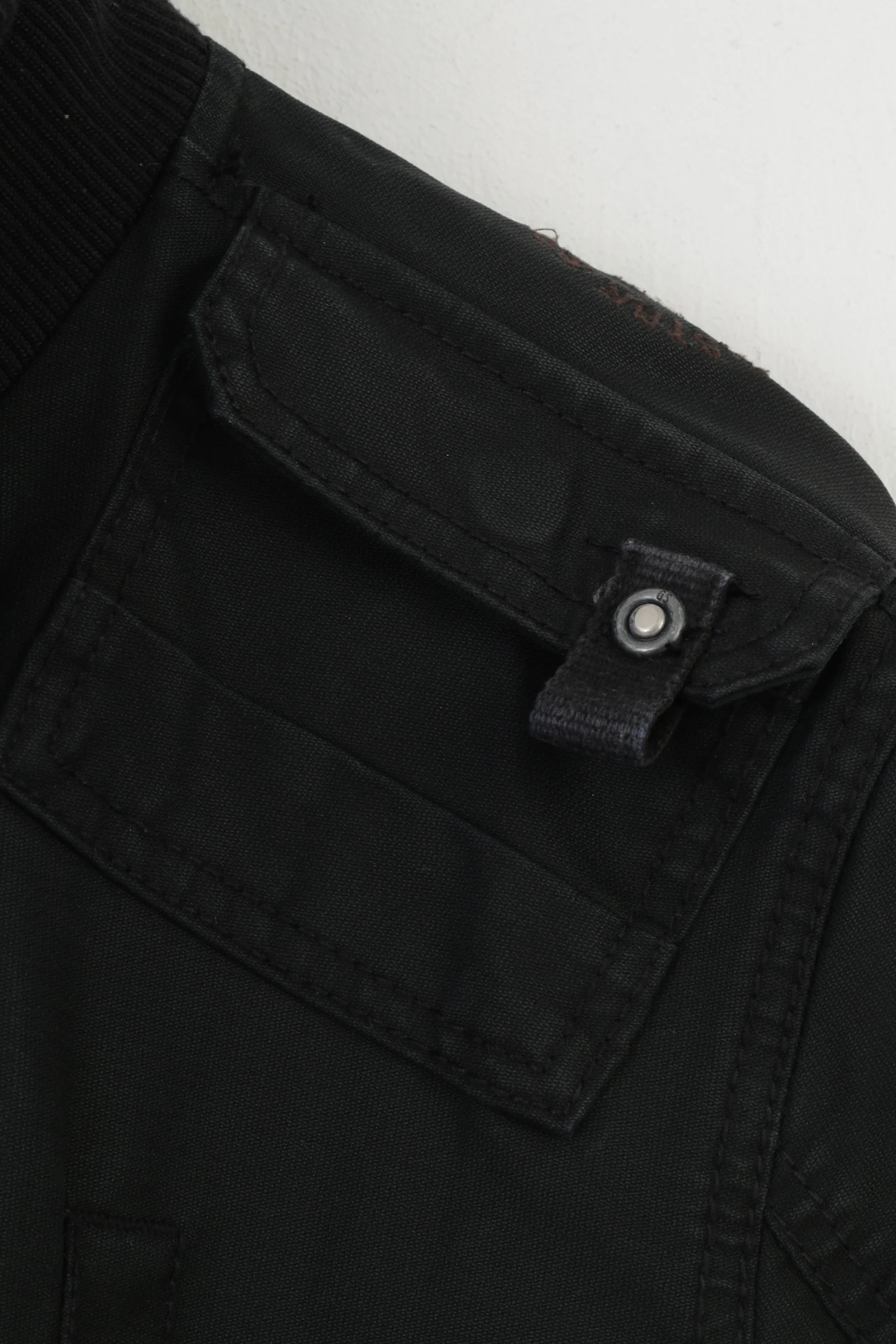 G-Star Raw Men XL Jacket Black Cotton Full Zipper Bottoms Collar Pockets Top - Image 7