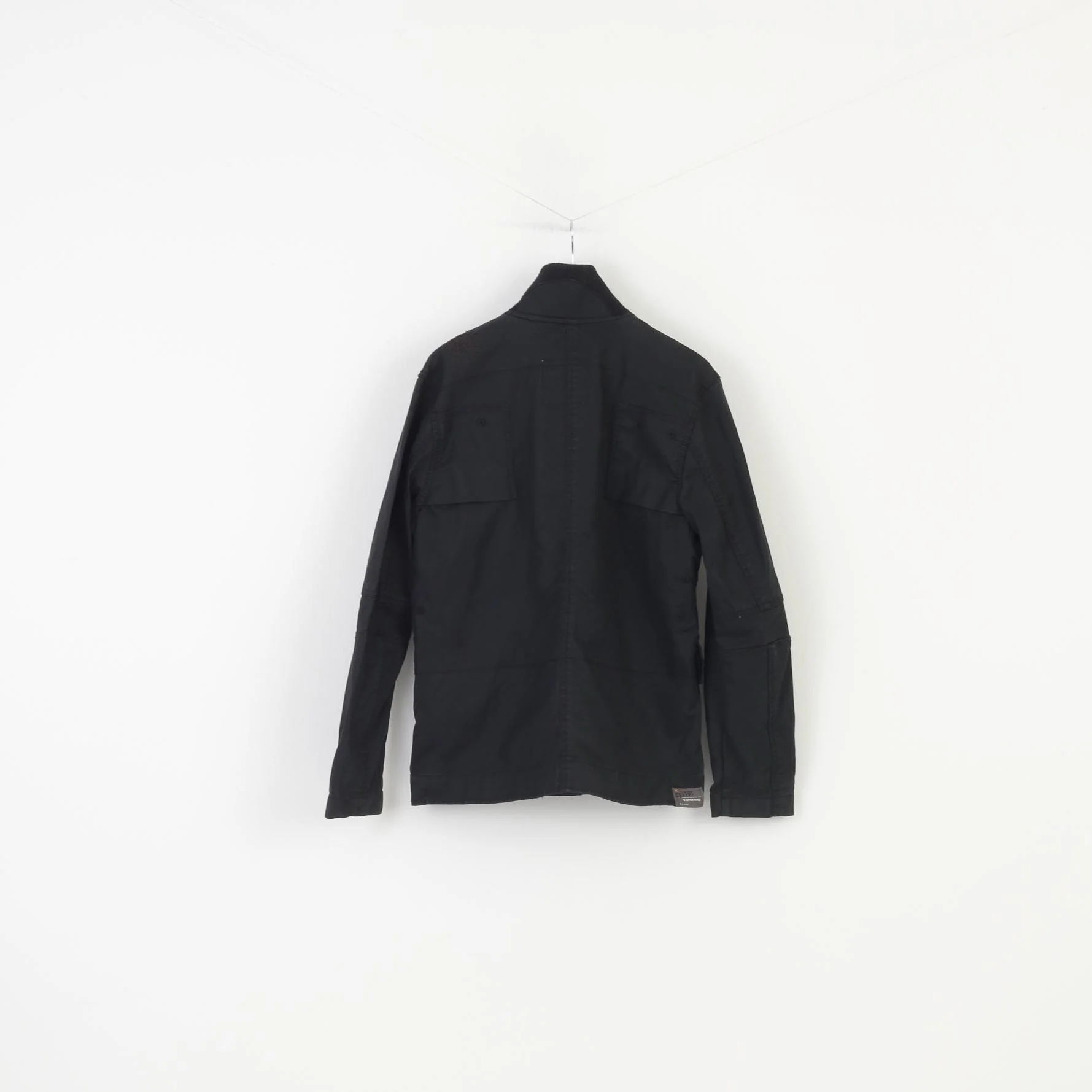 G-Star Raw Men XL Jacket Black Cotton Full Zipper Bottoms Collar Pockets Top - Image 8