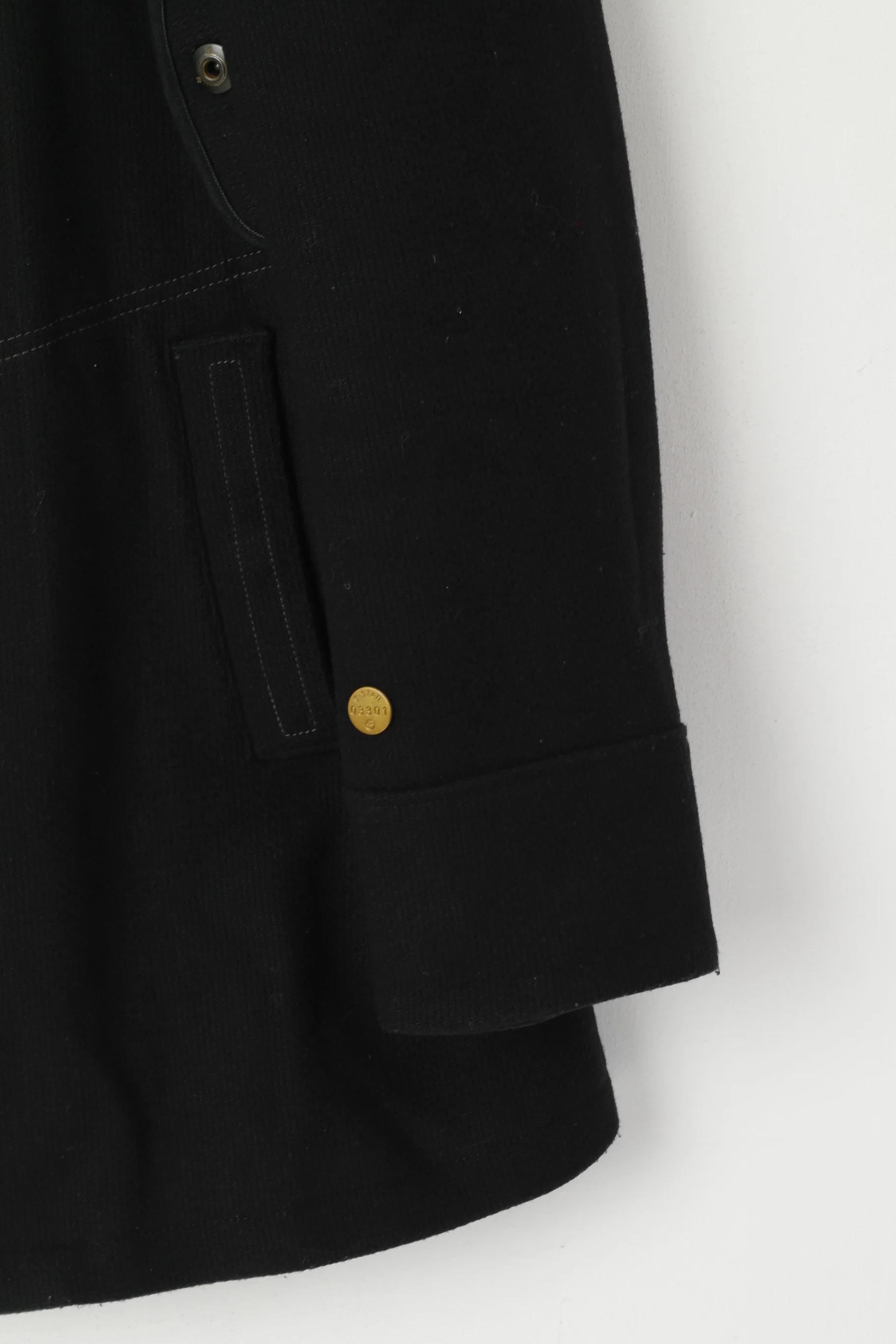 G-Star Raw Men XL (L) Coat Black Wool Nylon Casual Buttoned Decoy Garber Trench Top - Image 4