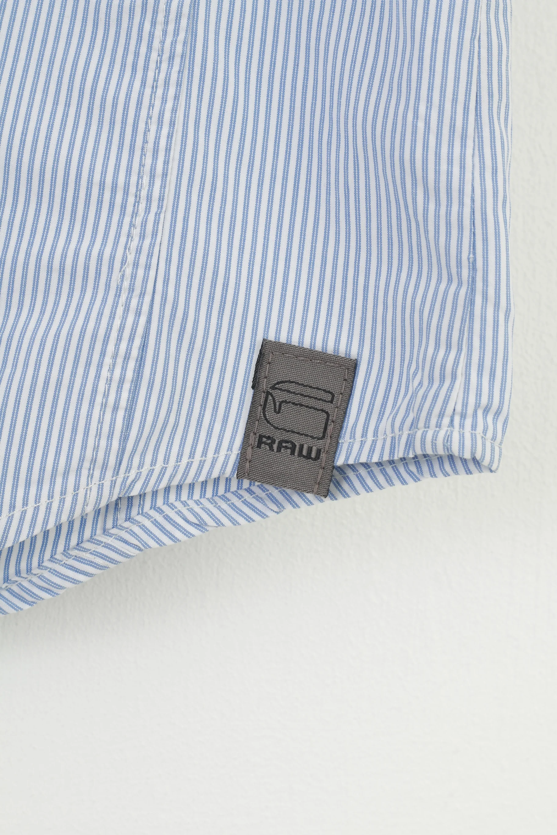 G-Star Raw Men XXL (XL) Casual Shirt Blue Cotton Pocket Striped Short Sleeve Top - Image 4