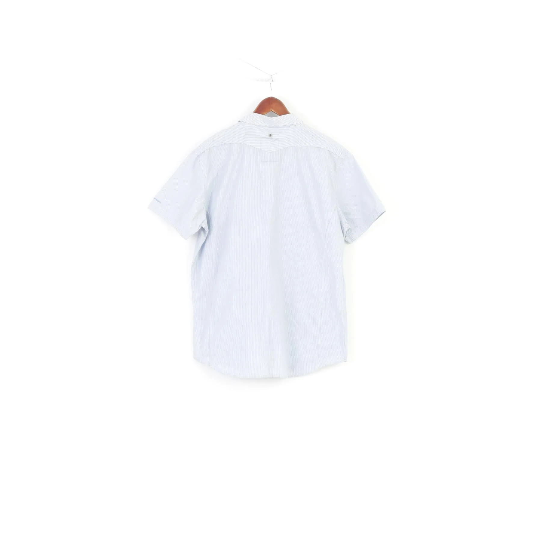 G-Star Raw Men XXL (XL) Casual Shirt Blue Cotton Pocket Striped Short Sleeve Top - Image 7
