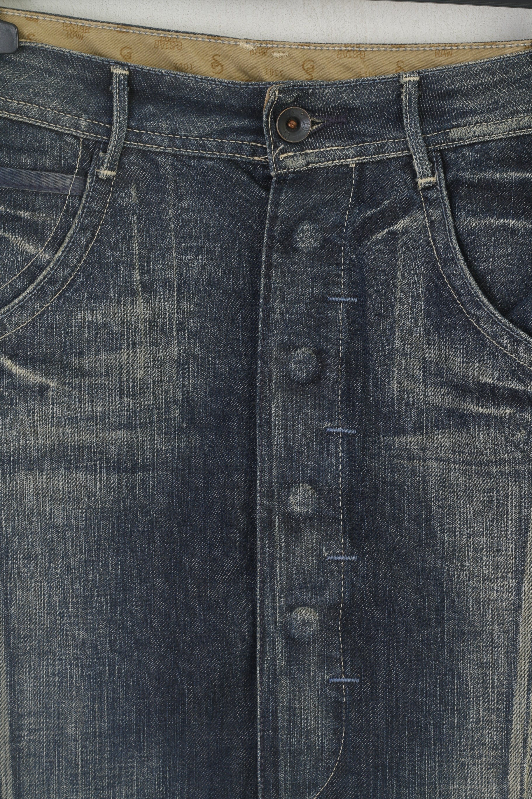 G-Star Raw Women 27 Denim Skirt Navy Cotton Tape Vintage Made in Italy - Image 3