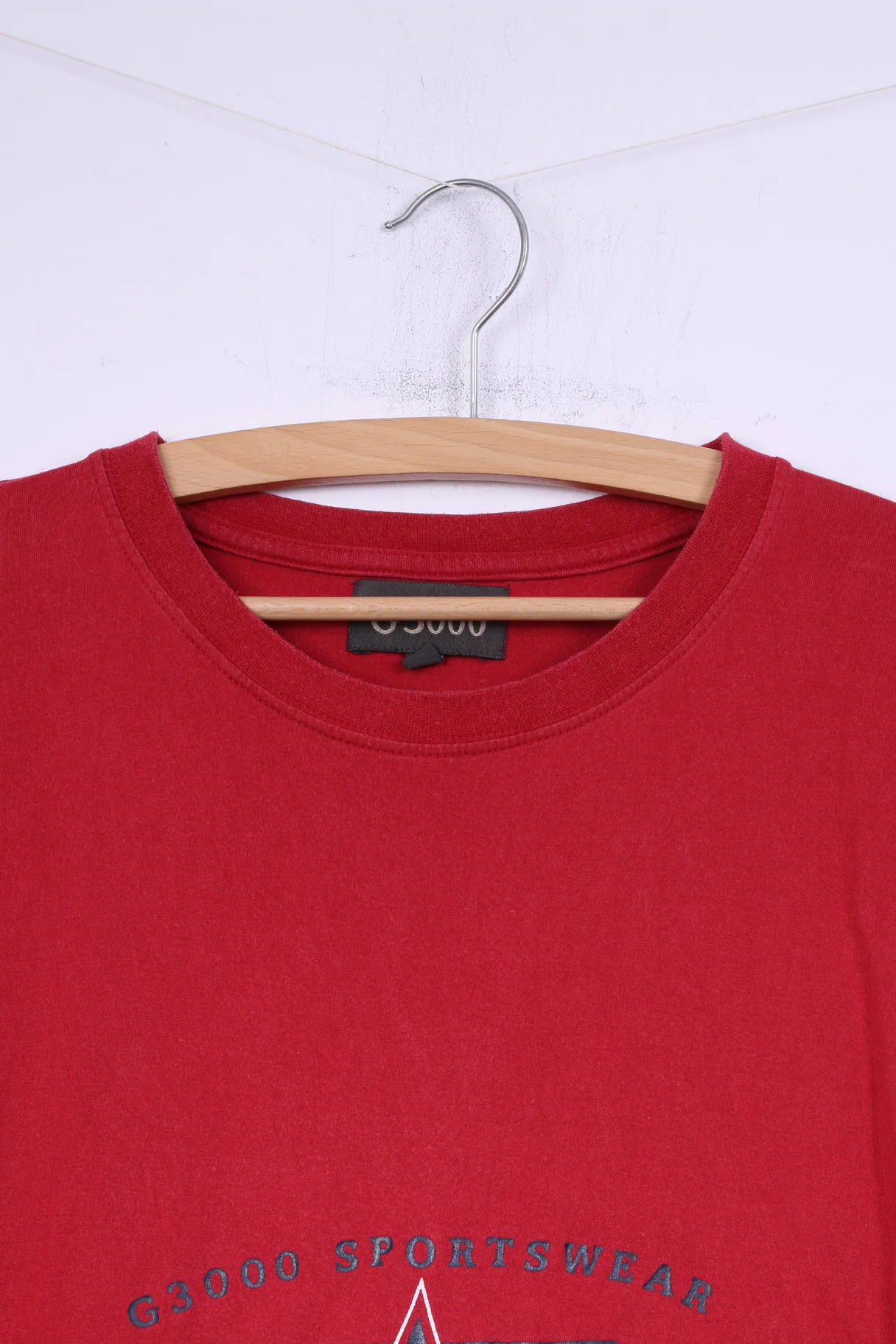 G3000 Collection Mens XL T-Shirt Red Crew Neck Cotton Top Sportswear - Image 2