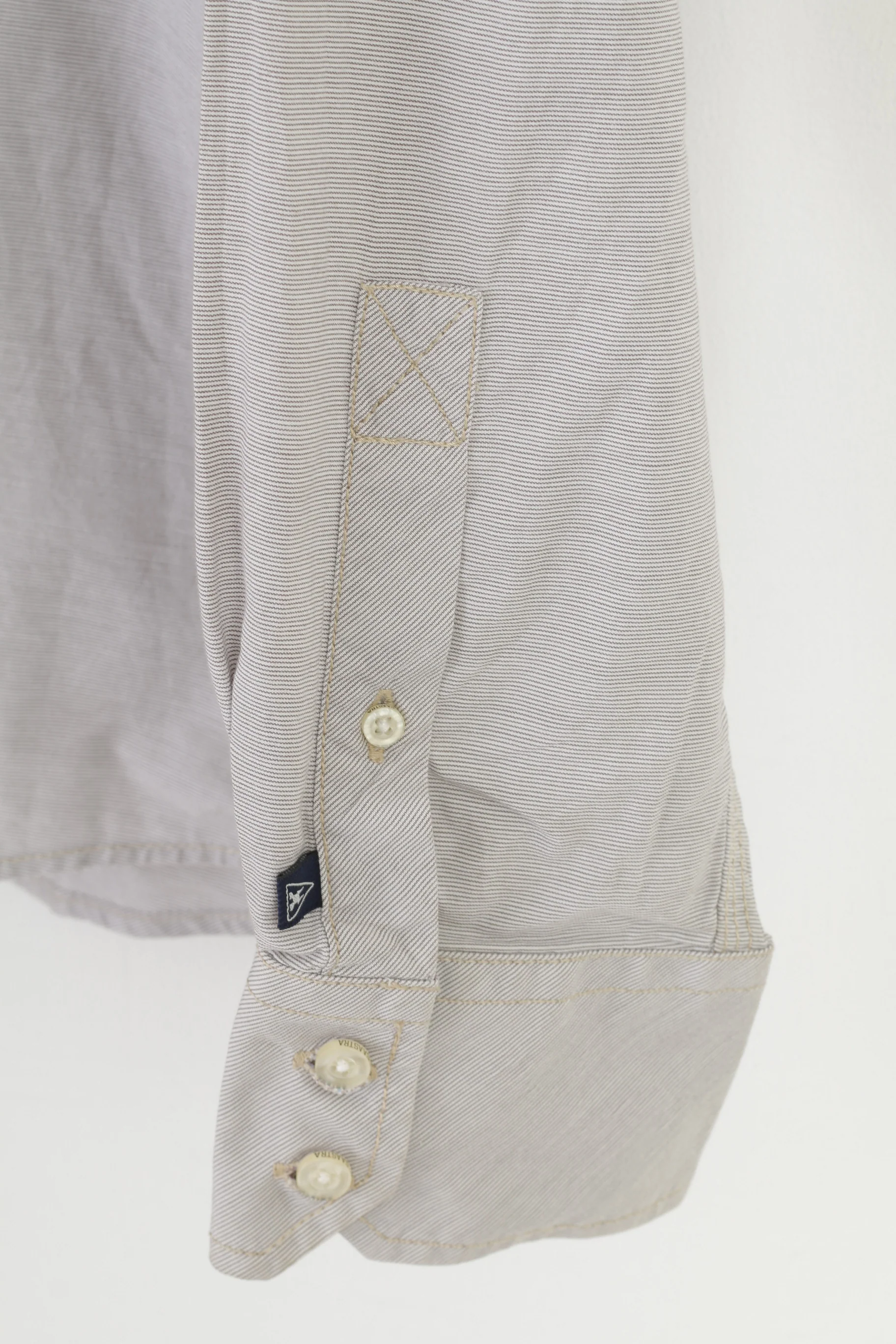 Gaastra Men L Casual Shirt Long Sleeve Striped Buttons Collar Cotton White Classic Top - Image 3