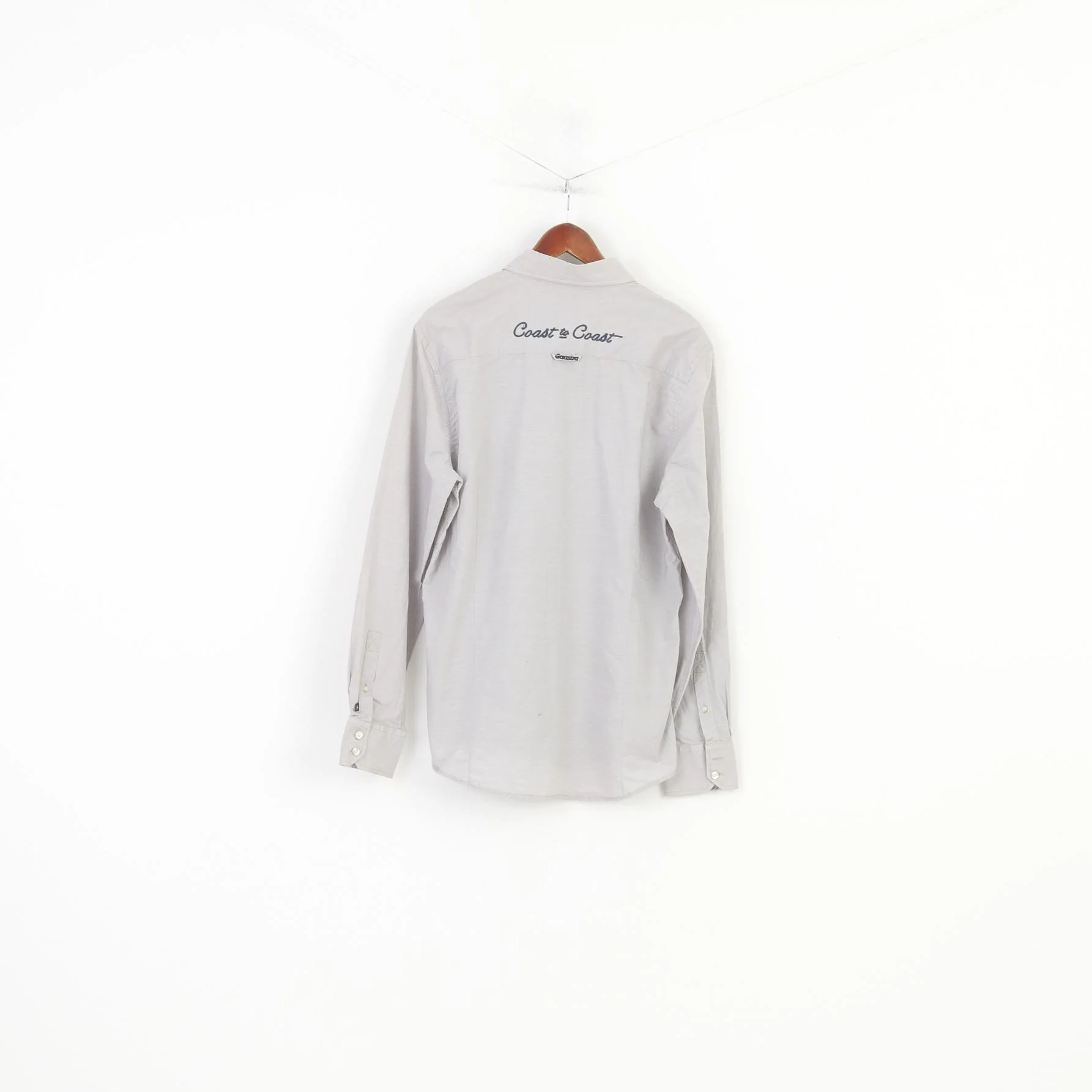 Gaastra Men L Casual Shirt Long Sleeve Striped Buttons Collar Cotton White Classic Top - Image 8