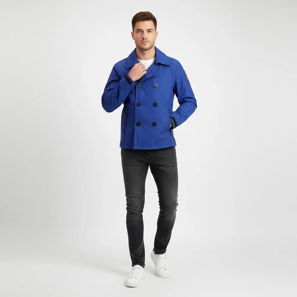 Gaastra Men M Jacket Blue Nylon Waterproof Regular Fit Nautical Supplies Zip Up Top