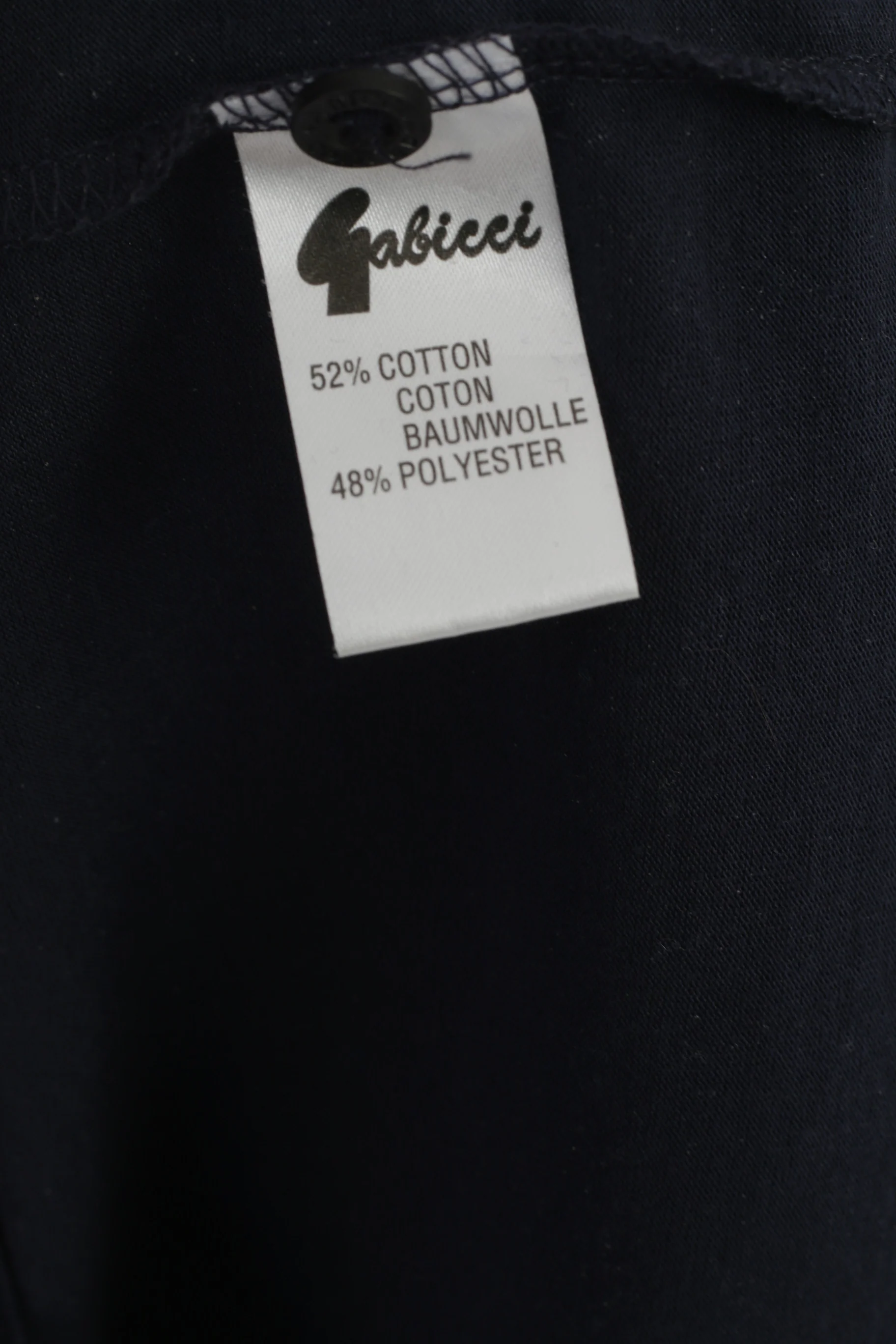 Gabicci Collezione Men L Polo Shirt Navy Cotton Pocket Retro Style Design Top - Image 4