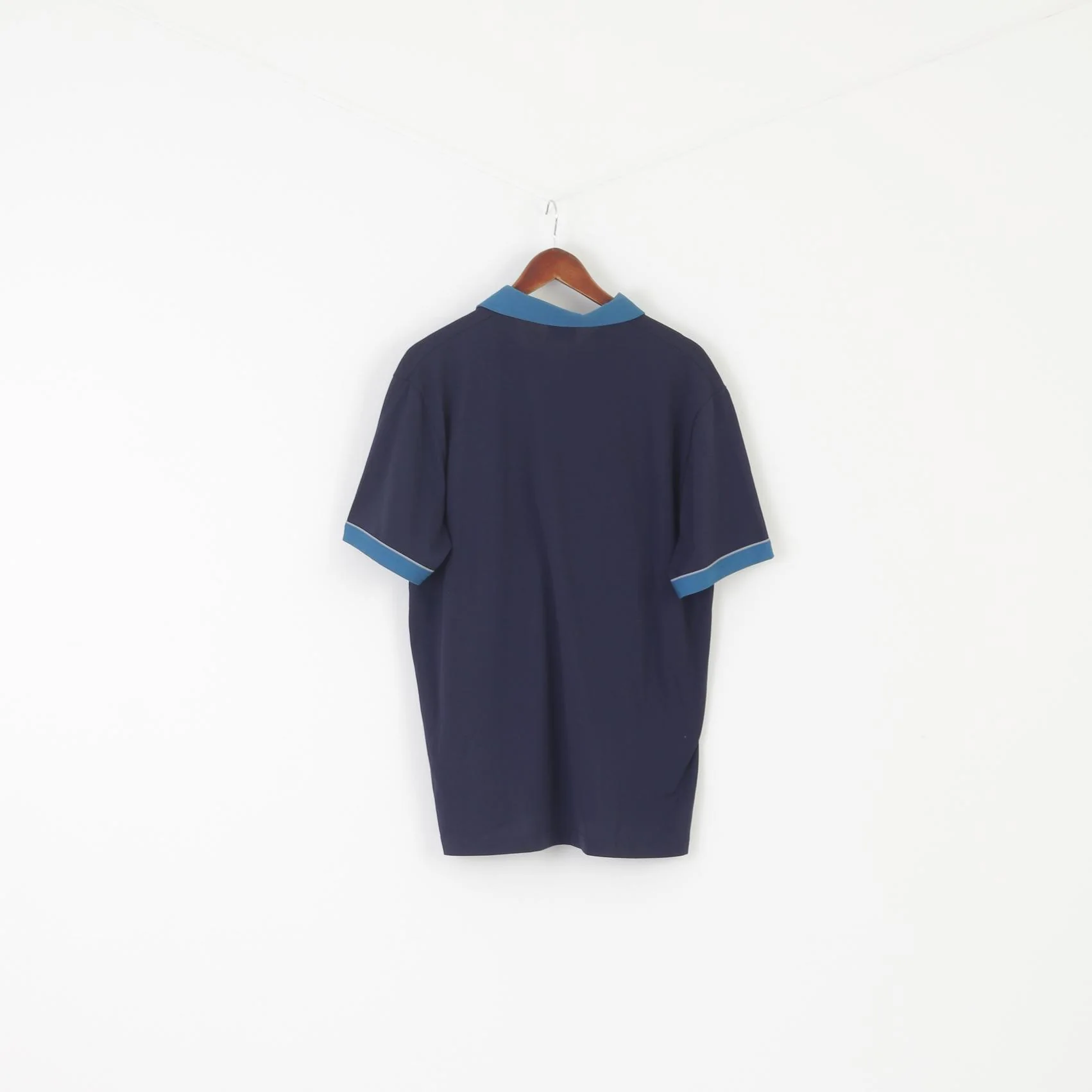 Gabicci Collezione Men L Polo Shirt Navy Cotton Pocket Retro Style Design Top - Image 6
